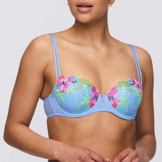 Marie Jo Odilly Padded Balcony Bra front view in Santorini Blue