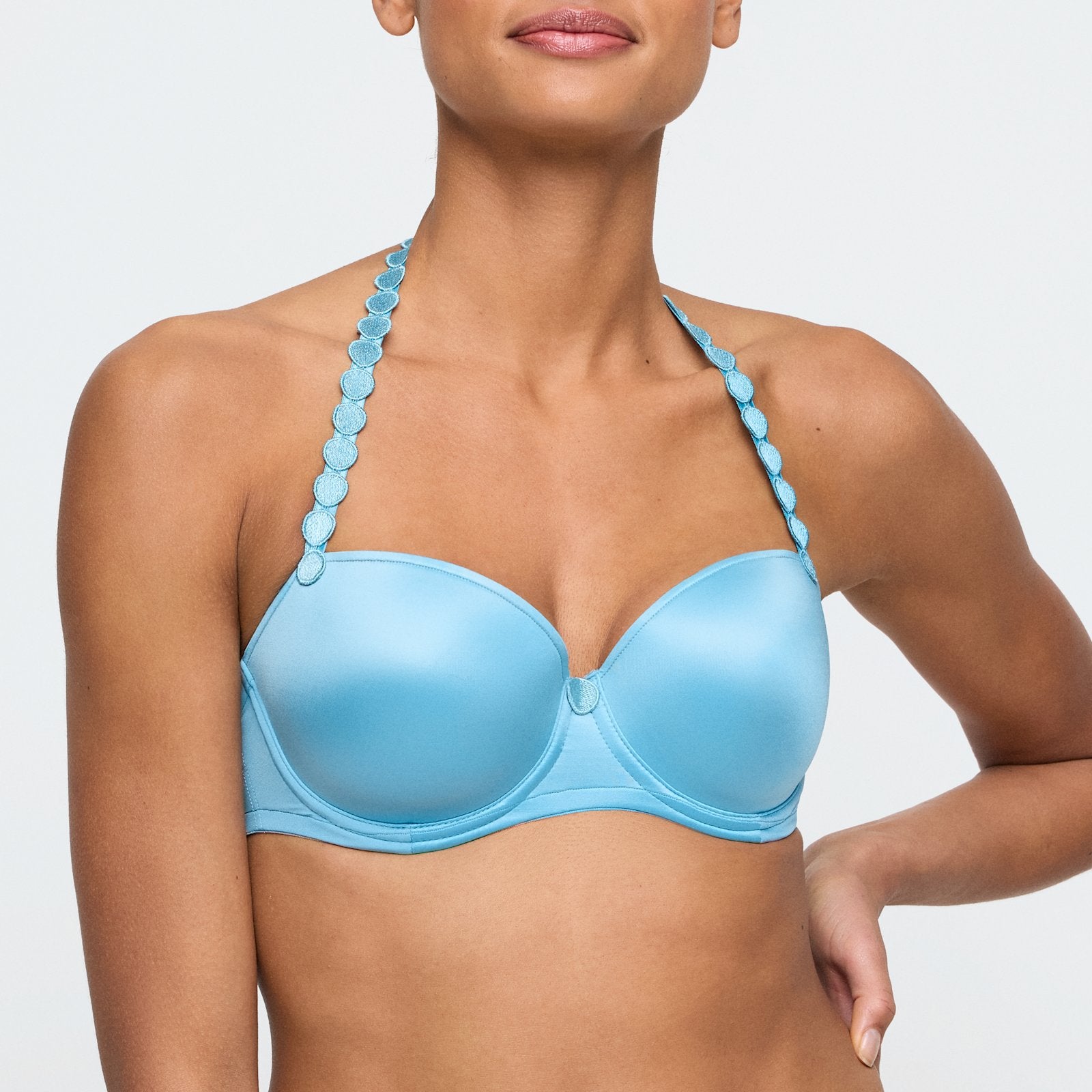 Marie Jo Tom Balcony Bra detail view in Azure Delight