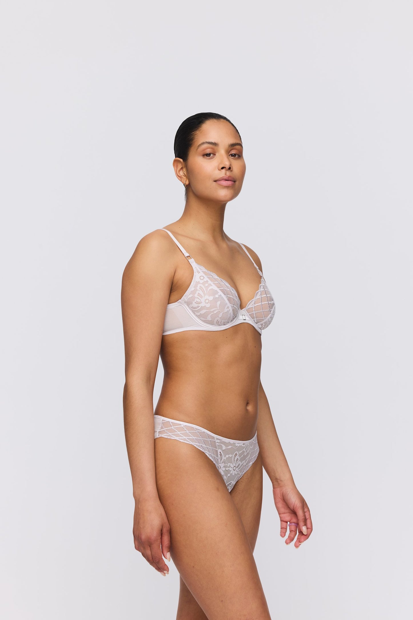 Marie Jo Aven Rio Brief styled on model in Marble