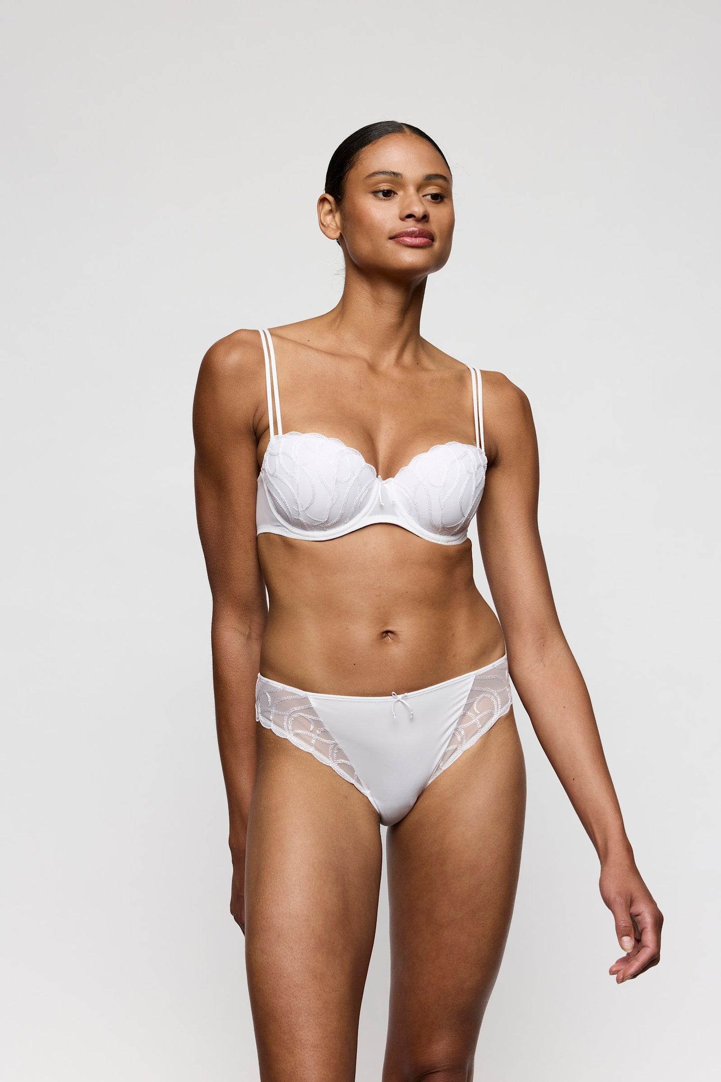 Marie Jo Heleen Padded Balcony Bra styled on model in White