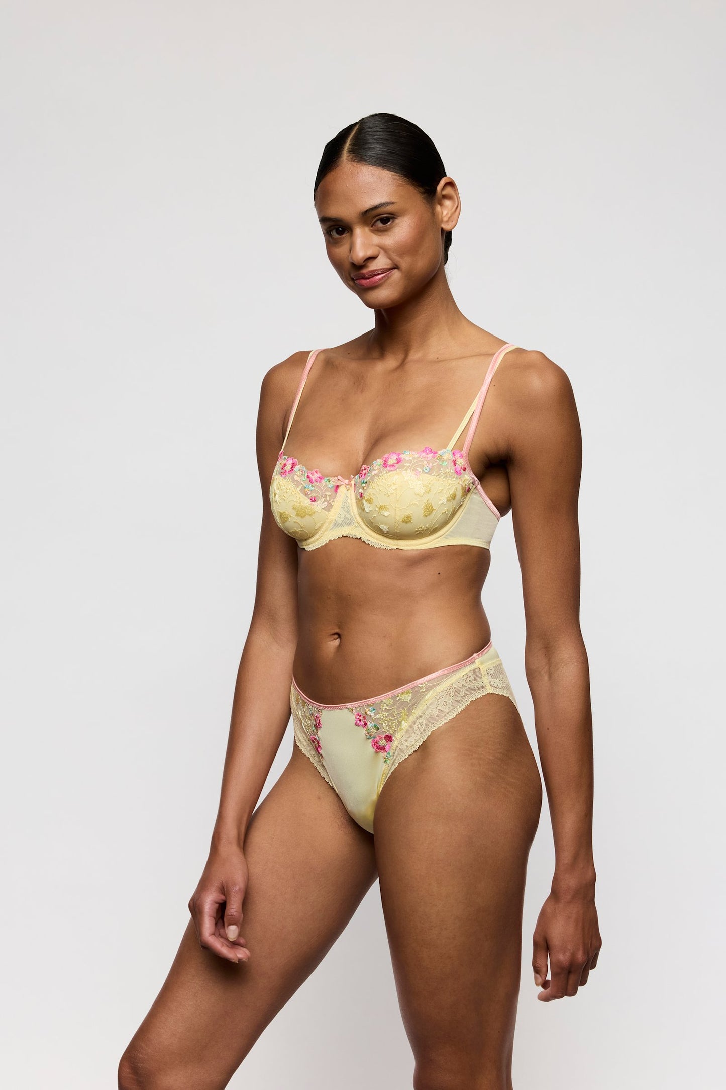 Marie Jo Lizelot Rio Brief styled on model in French Vanilla