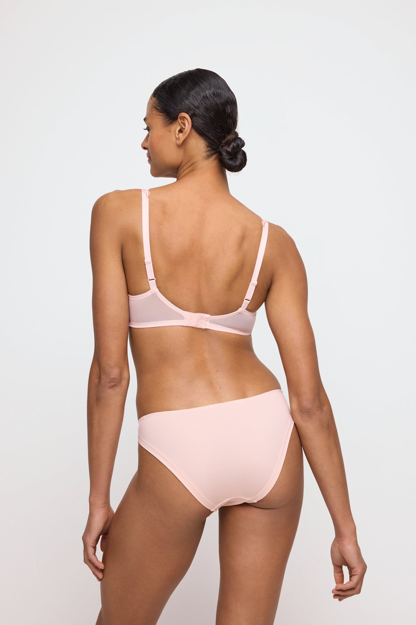 Marie Jo Loish Rio Brief styled on model in Pearly Pink