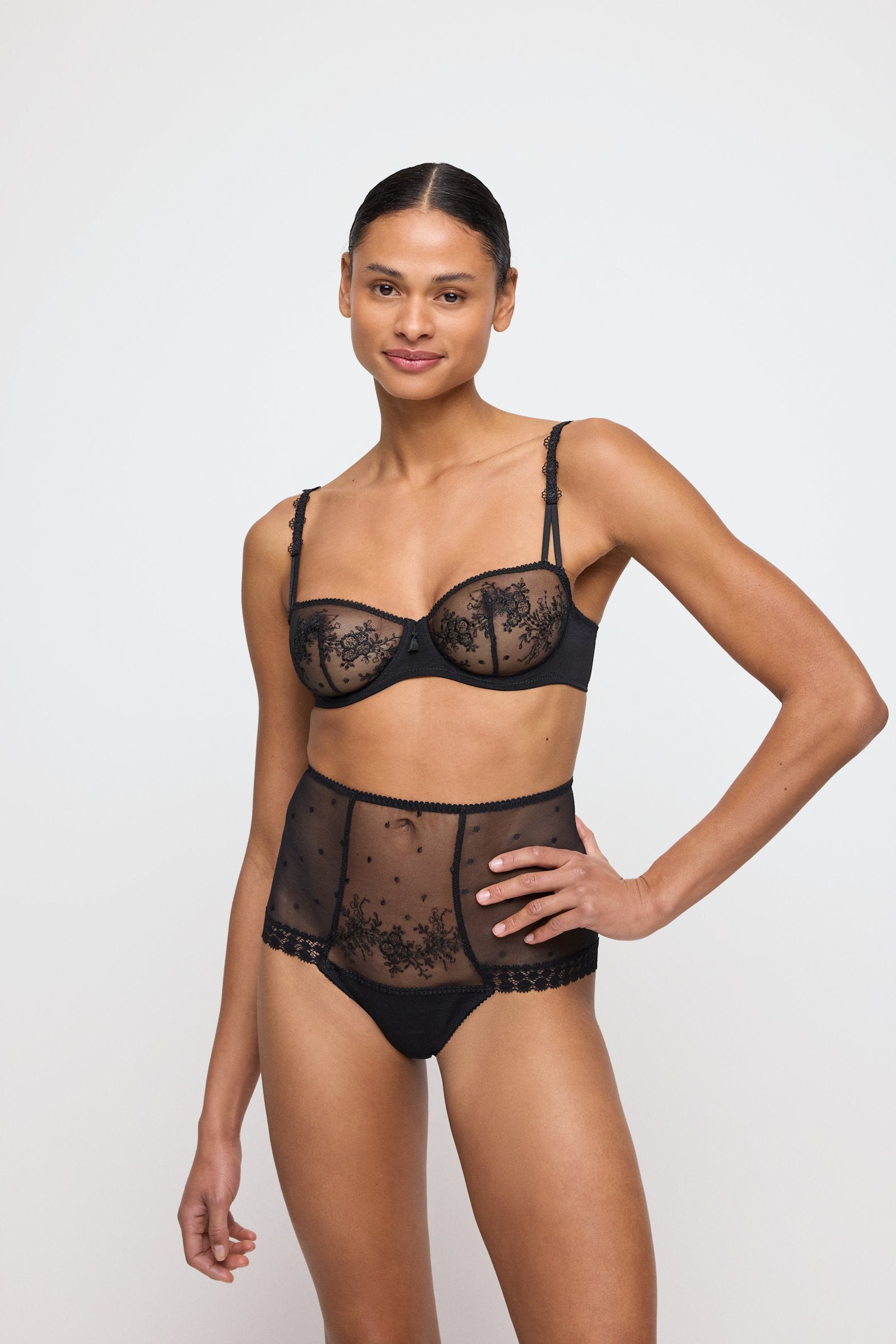 Marie Jo Annaelle Full Brief styled on model in Black