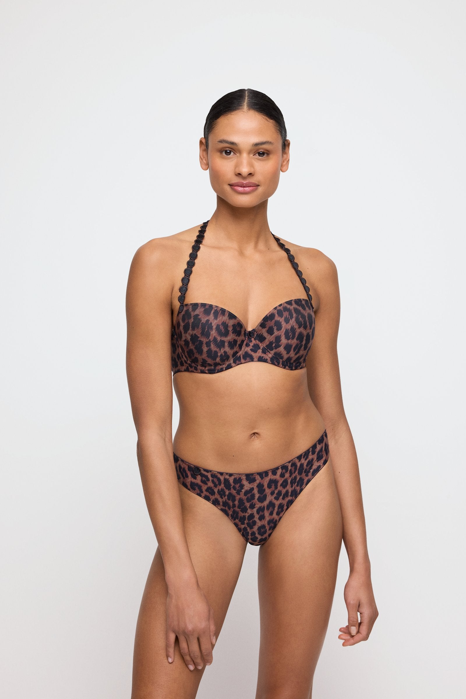 Marie Jo Tom Balcony Bra styled on model in Fauve