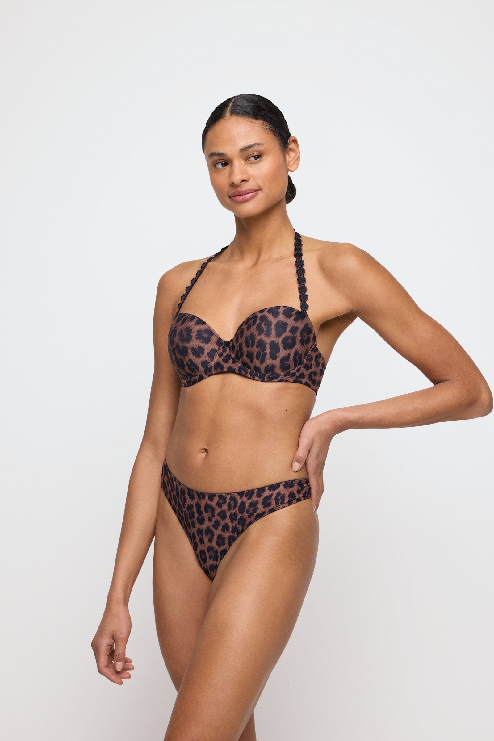Marie Jo Tom Balcony Bra styled on model in Fauve