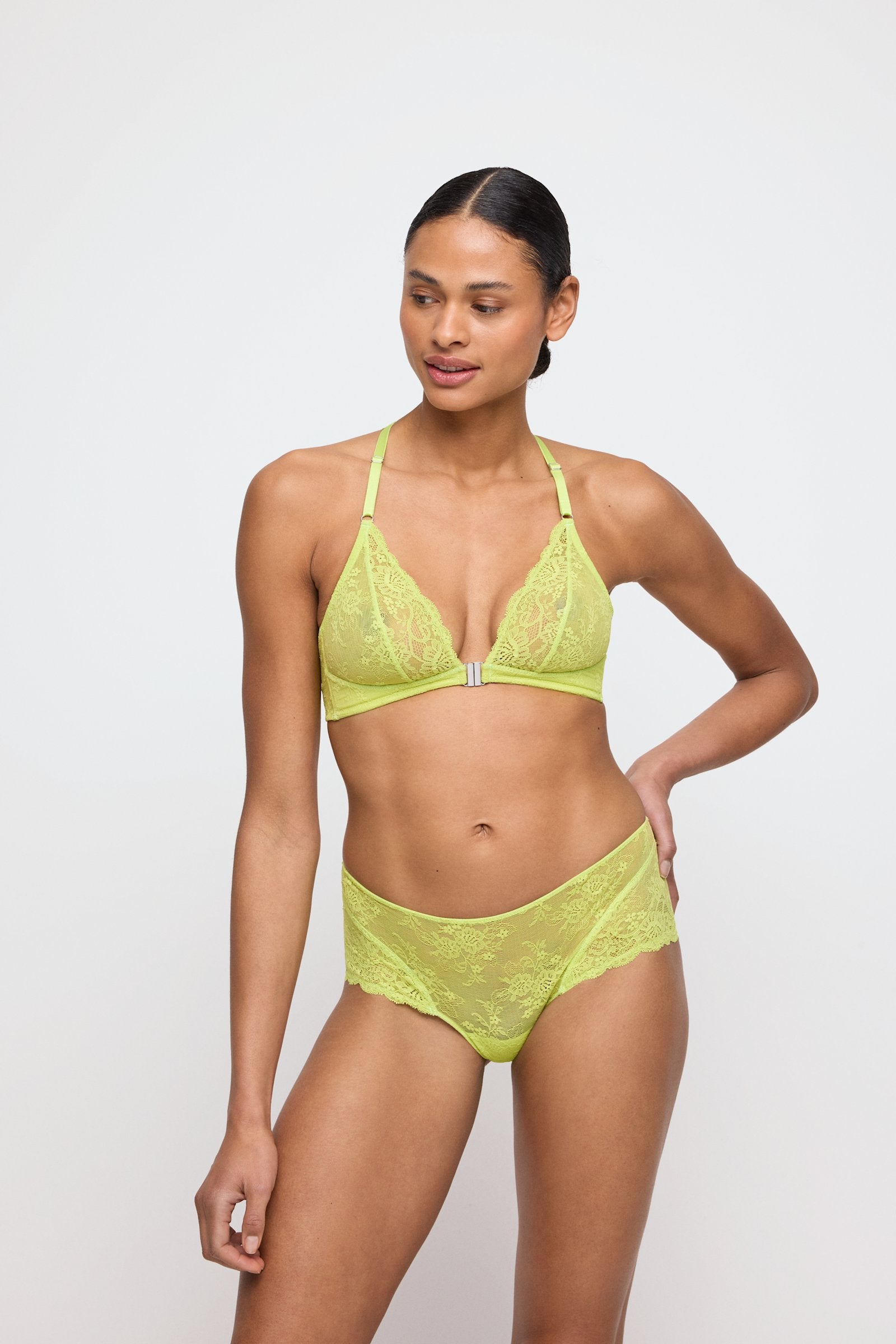 Marie Jo Melipha Hotpant styled on model in Wild Citrus