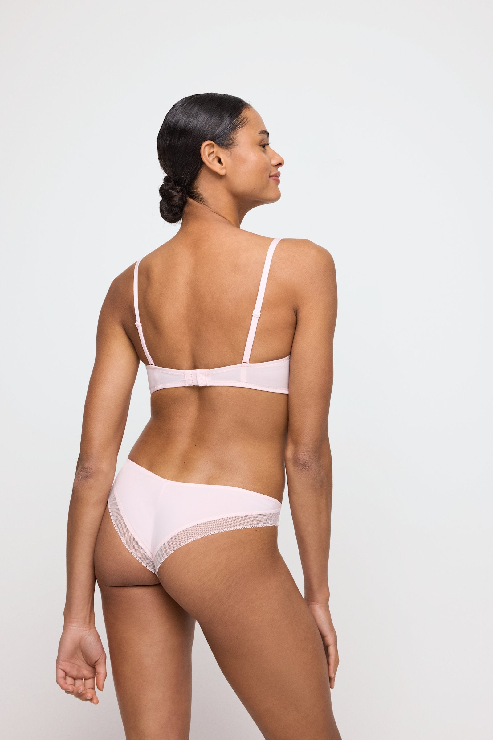 Marie Jo Milao Bralette styled on model in Pastel Pink
