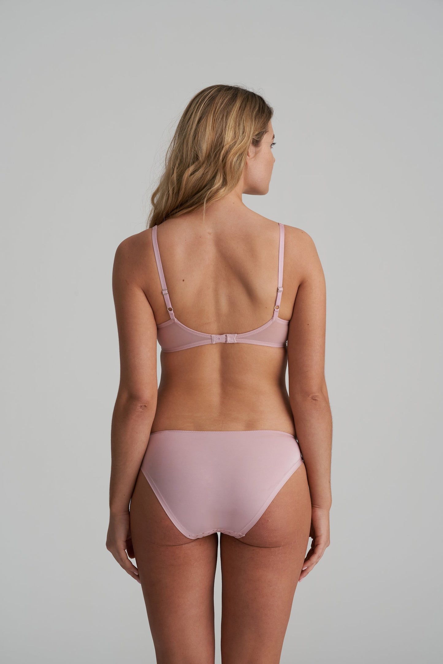 Marie Jo Agnes Rio Brief styled on model in Vintage Pink