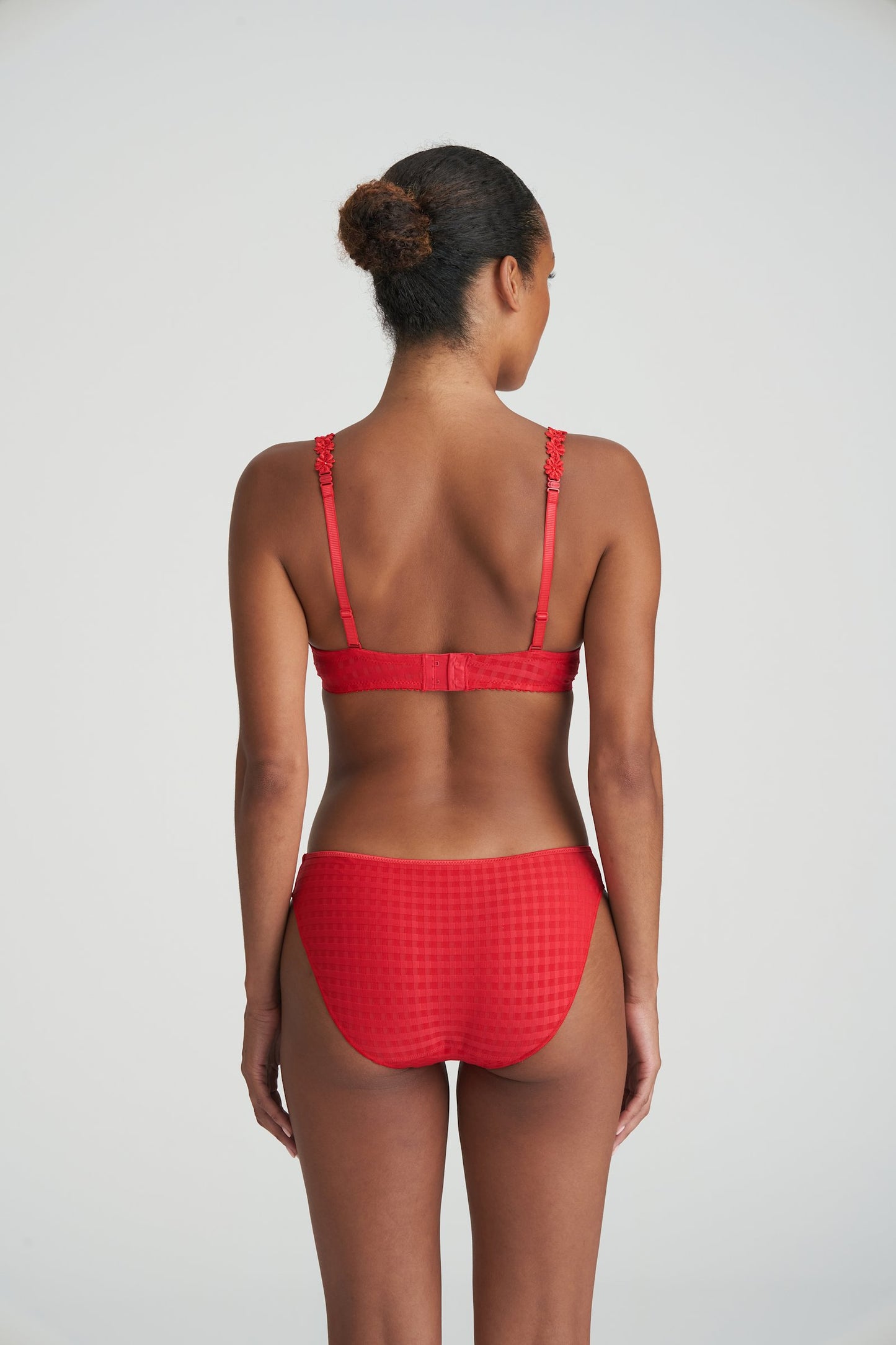 Marie Jo Avero Brief styled on model in Scarlet