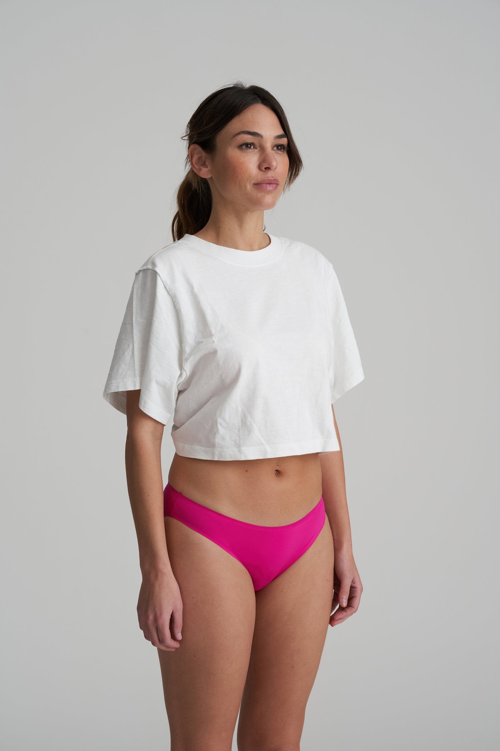 Marie Jo Color Studio Brief styled on model in Very Berry