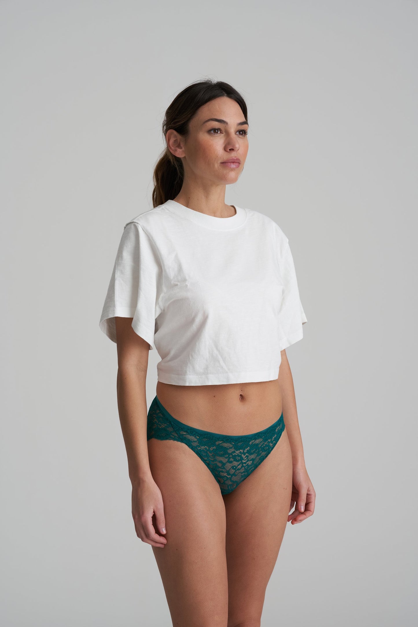 Marie Jo Color Studio Brief styled on model in Jasper Green