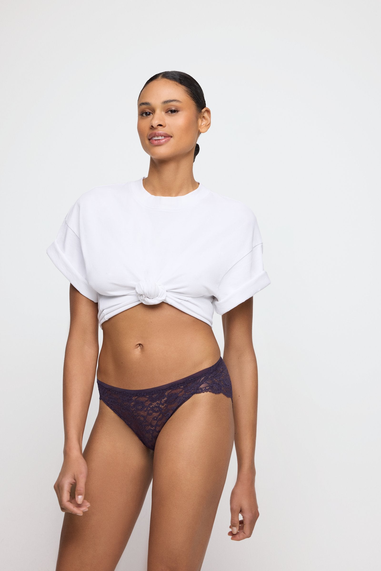 Marie Jo Color Studio Brief styled on model in Amethyst