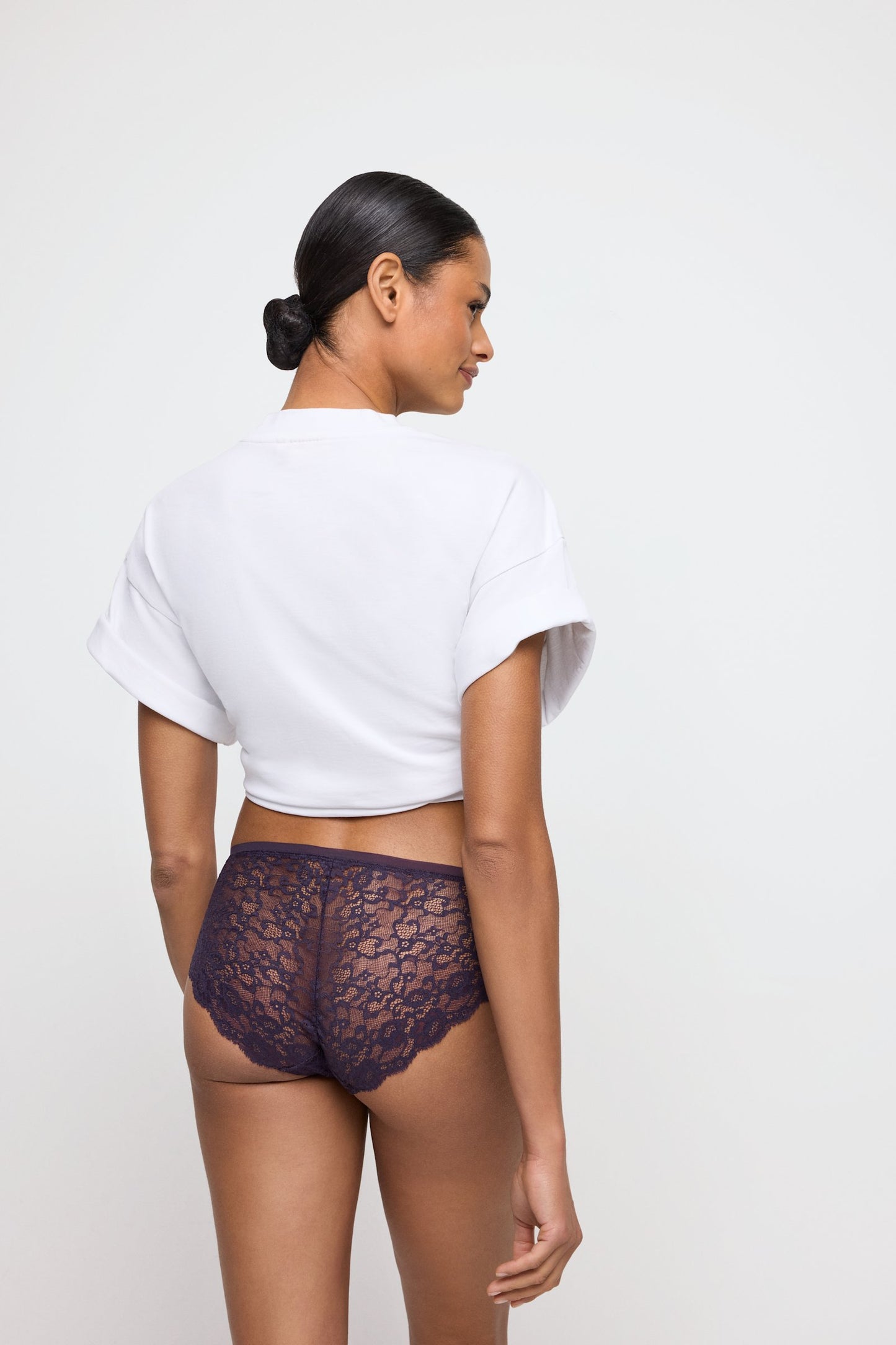 Marie Jo Color Studio Brief styled on model in Amethyst