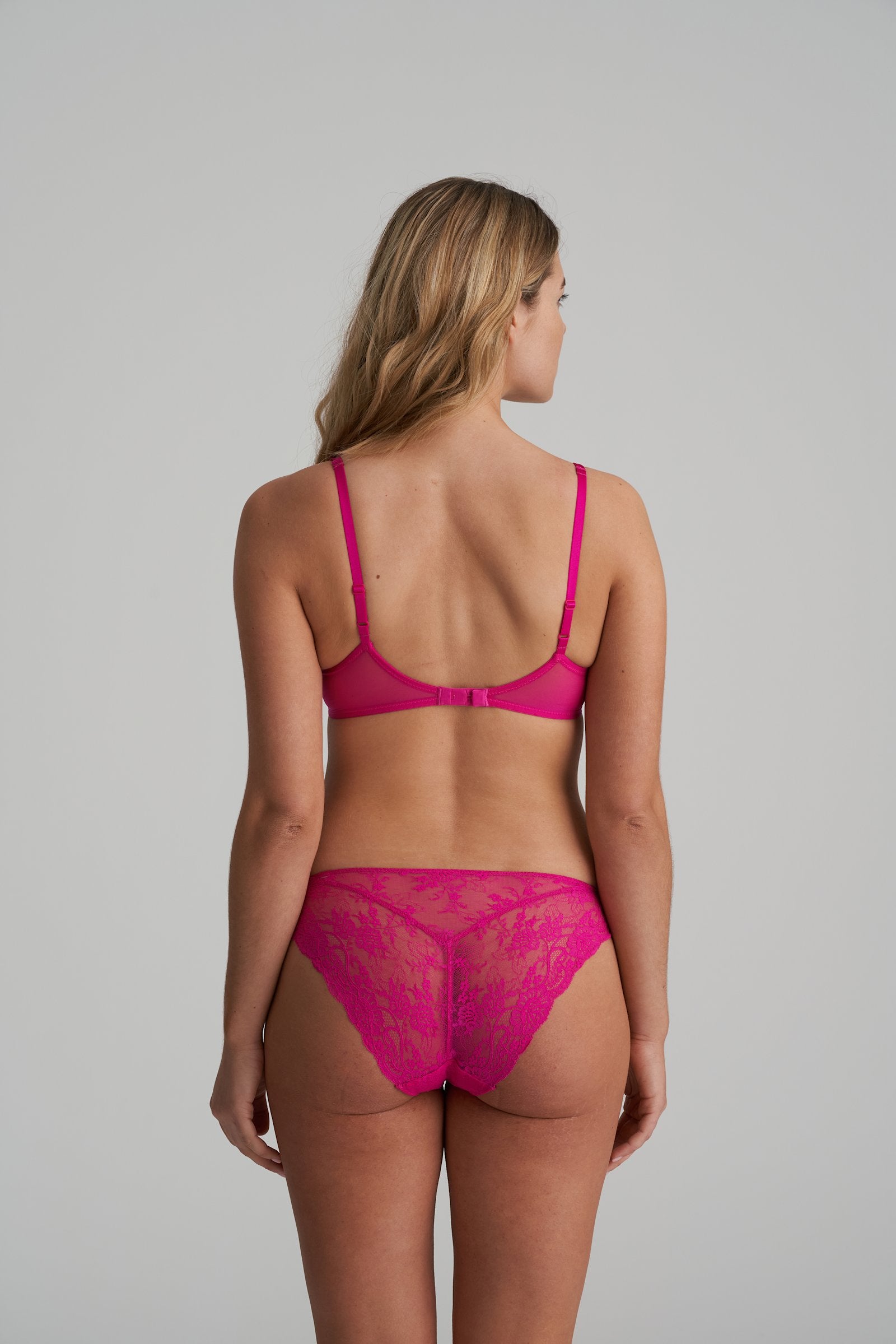 Marie Jo Melipha Rio Brief styled on model in Very Berry