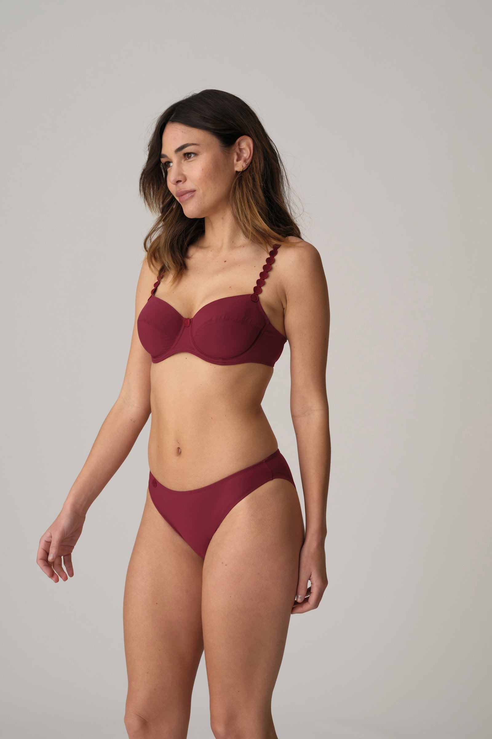 Marie Jo Tom Brief styled on model in Peony Pink