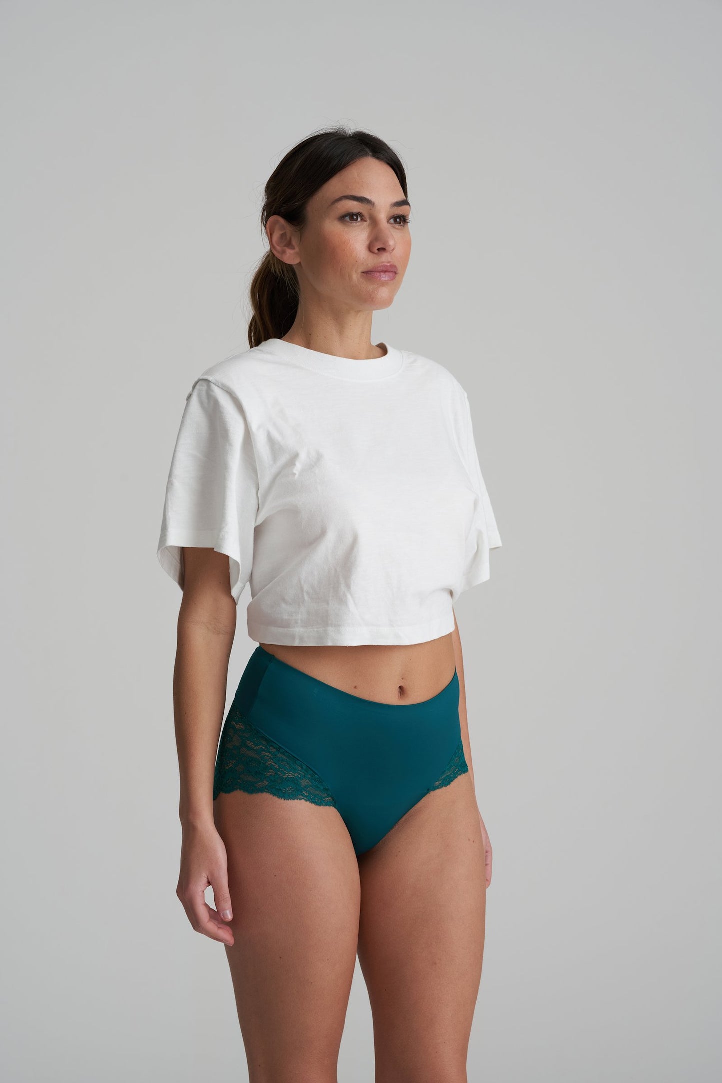 Marie Jo Color Studio Brief styled on model in Jasper Green