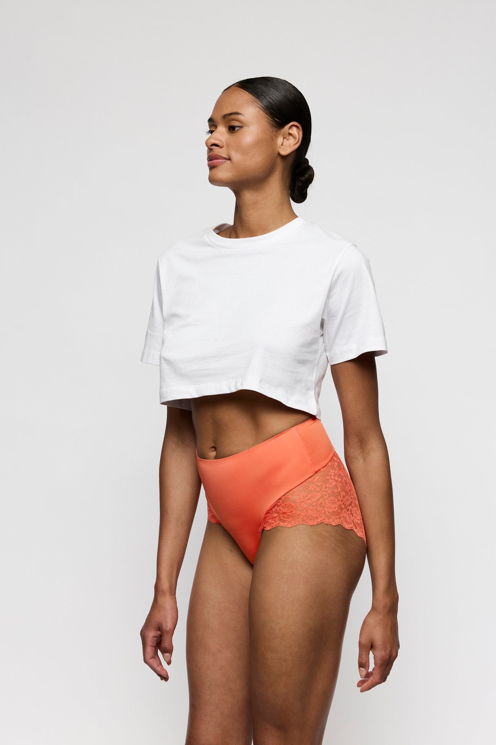 Marie Jo Color Studio Brief styled on model in Pamplemousse