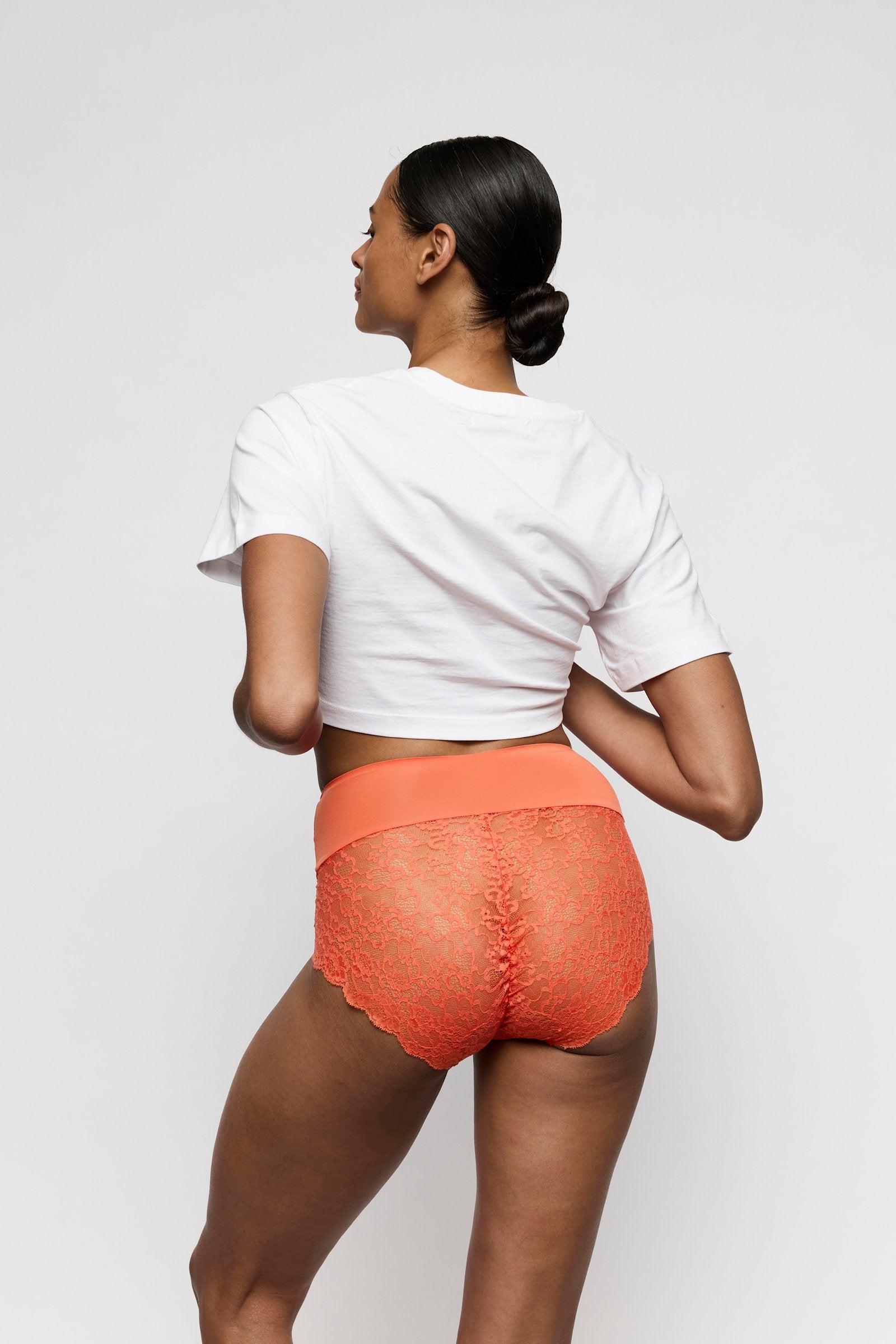 Marie Jo Color Studio Brief styled on model in Pamplemousse