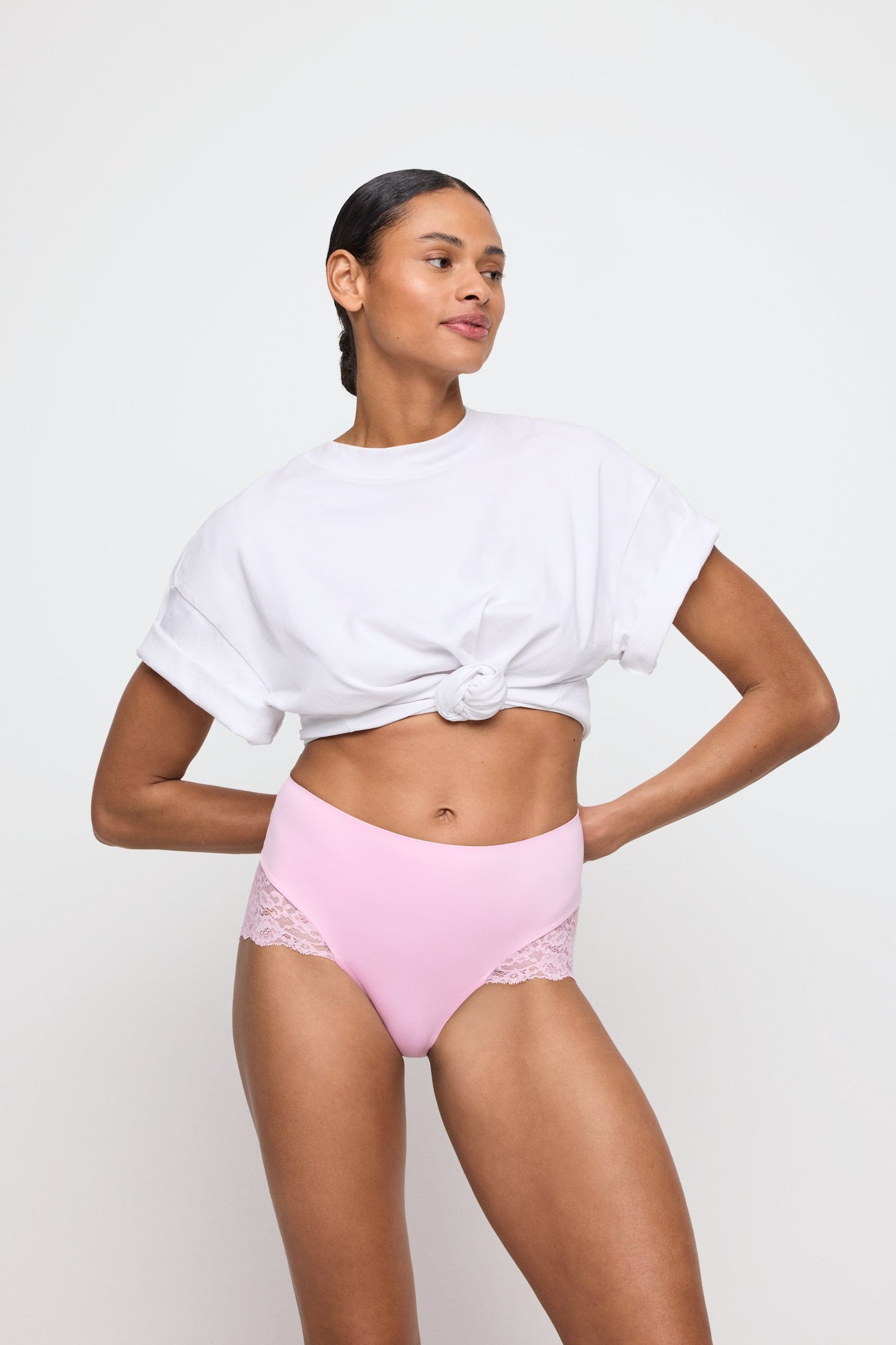 Marie Jo Color Studio Brief styled on model in Lily Rose