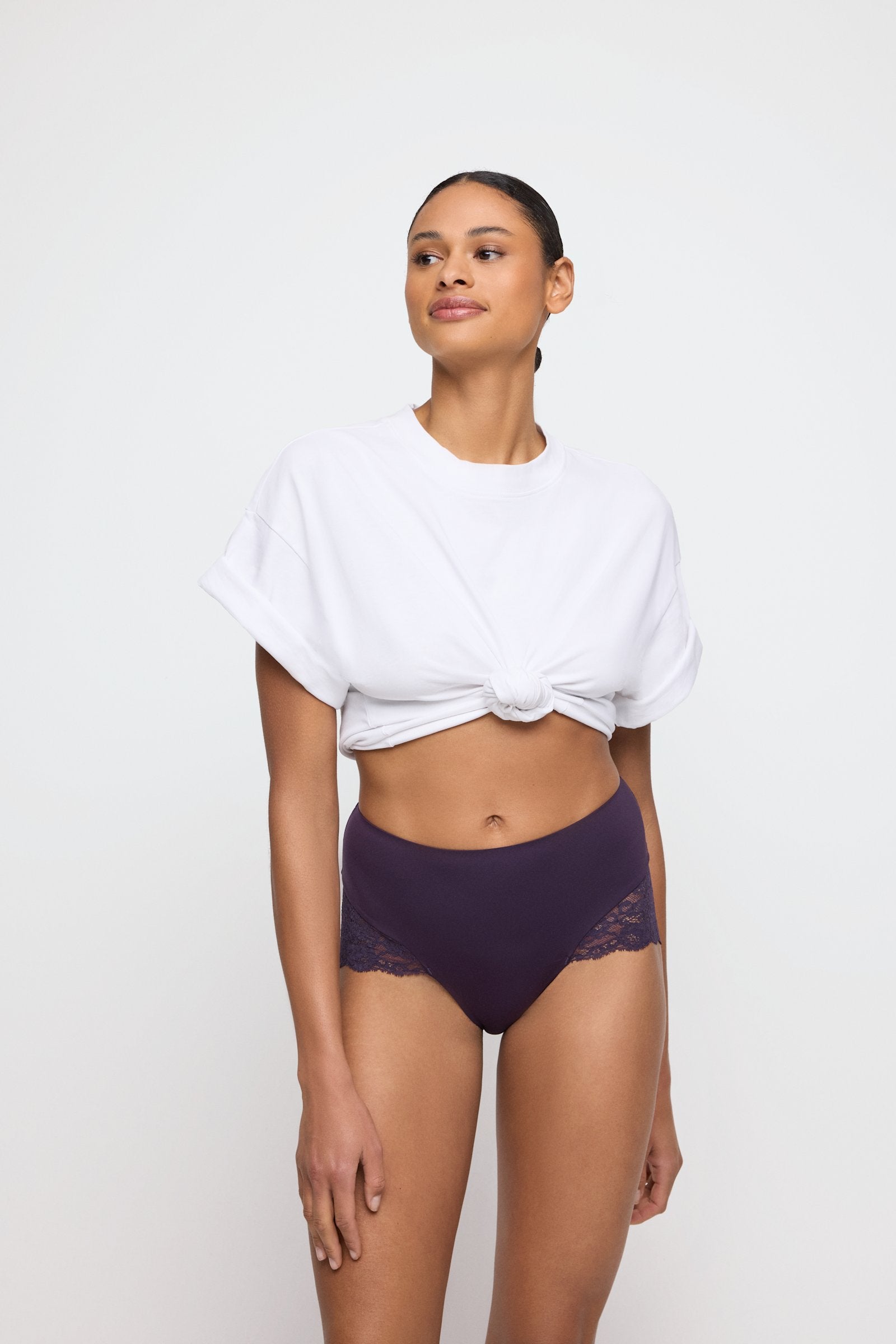 Marie Jo Color Studio Brief styled on model in Amethyst