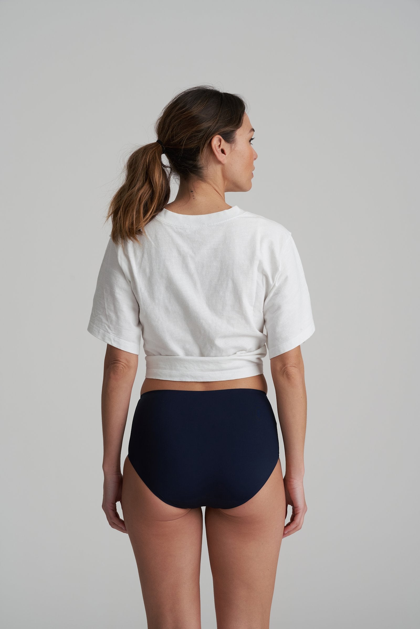 Marie Jo Color Studio Brief styled on model in Velvet Blue