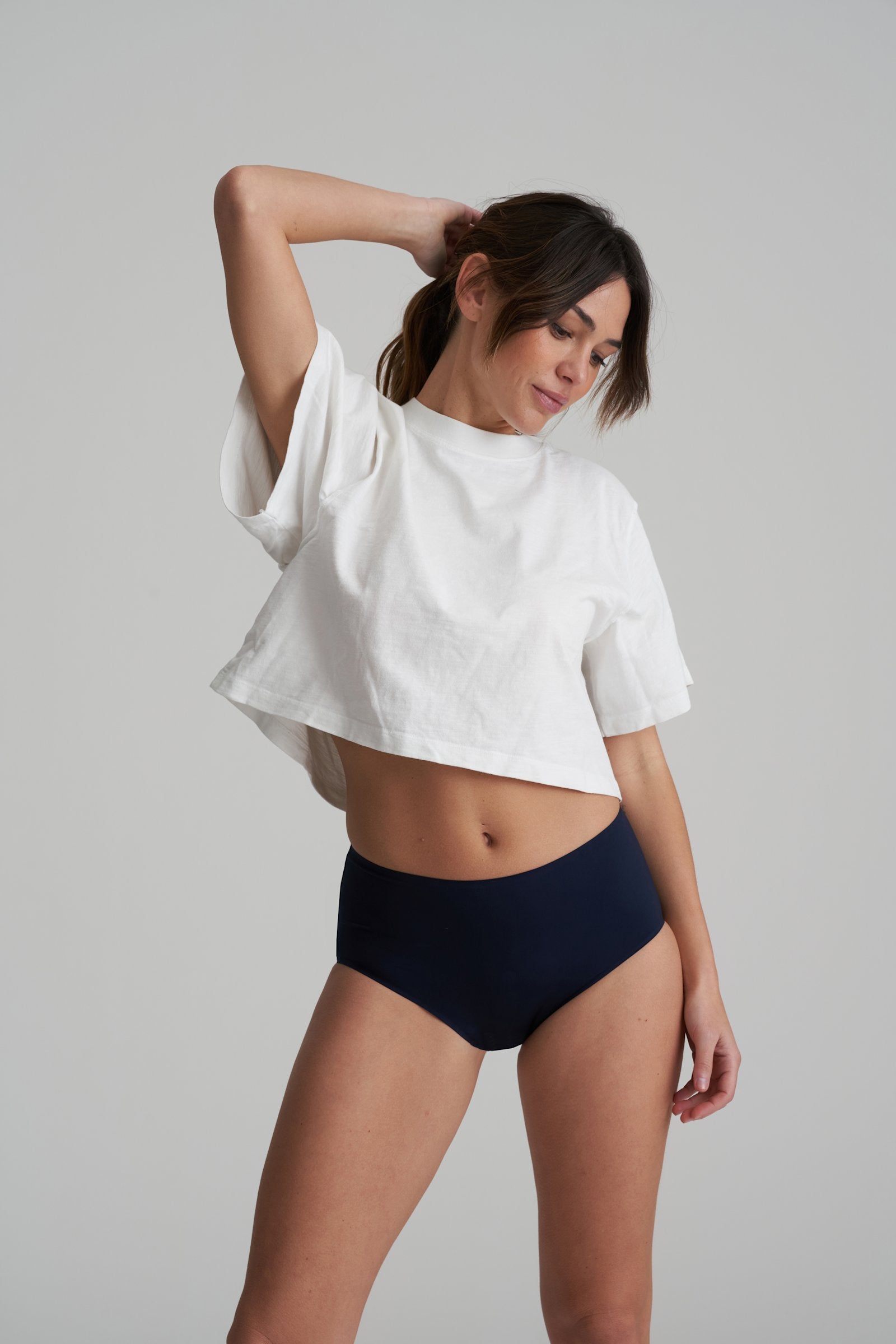 Marie Jo Color Studio Brief styled on model in Velvet Blue