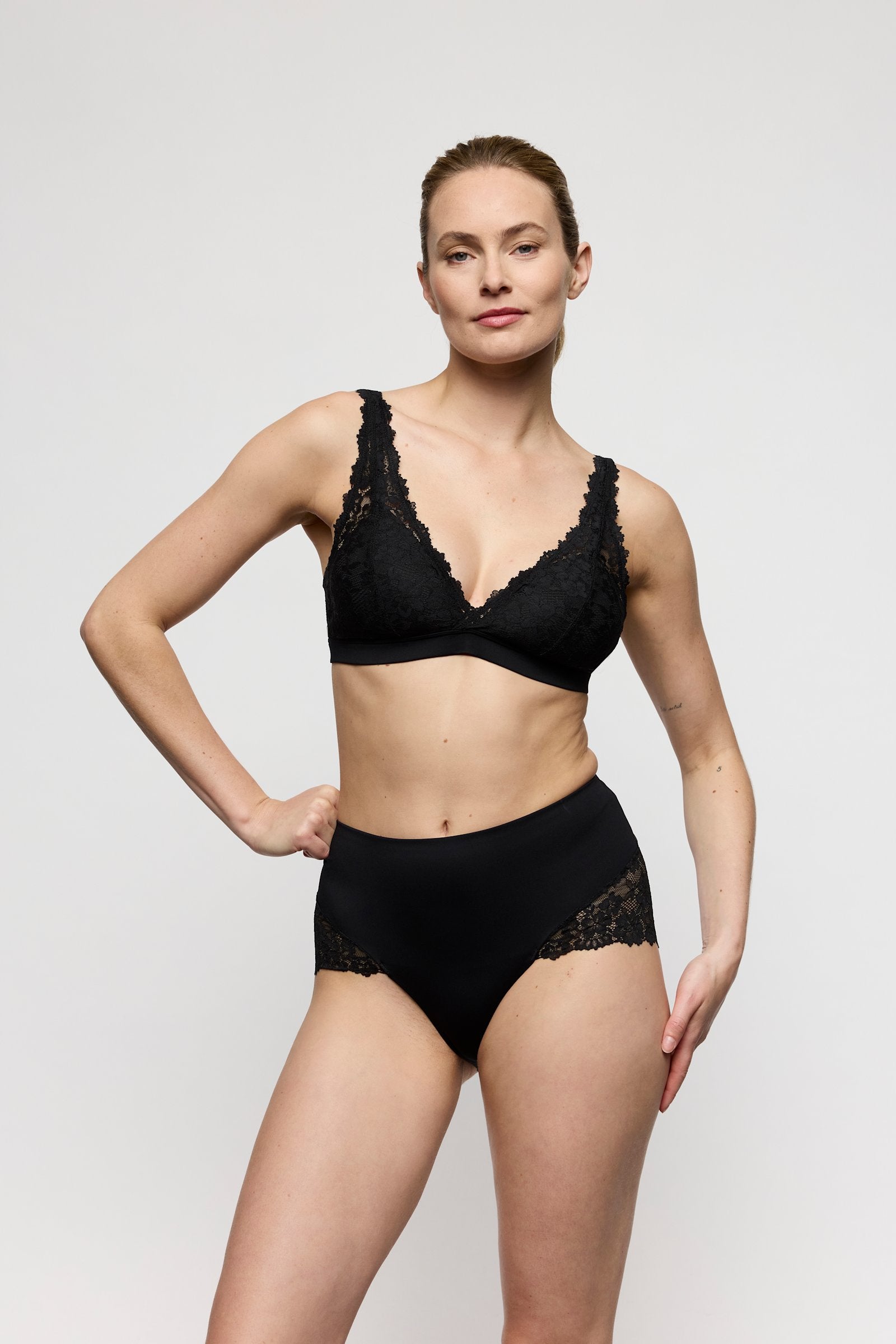 Marie Jo Soft Studio Full Brief styled on model in Black