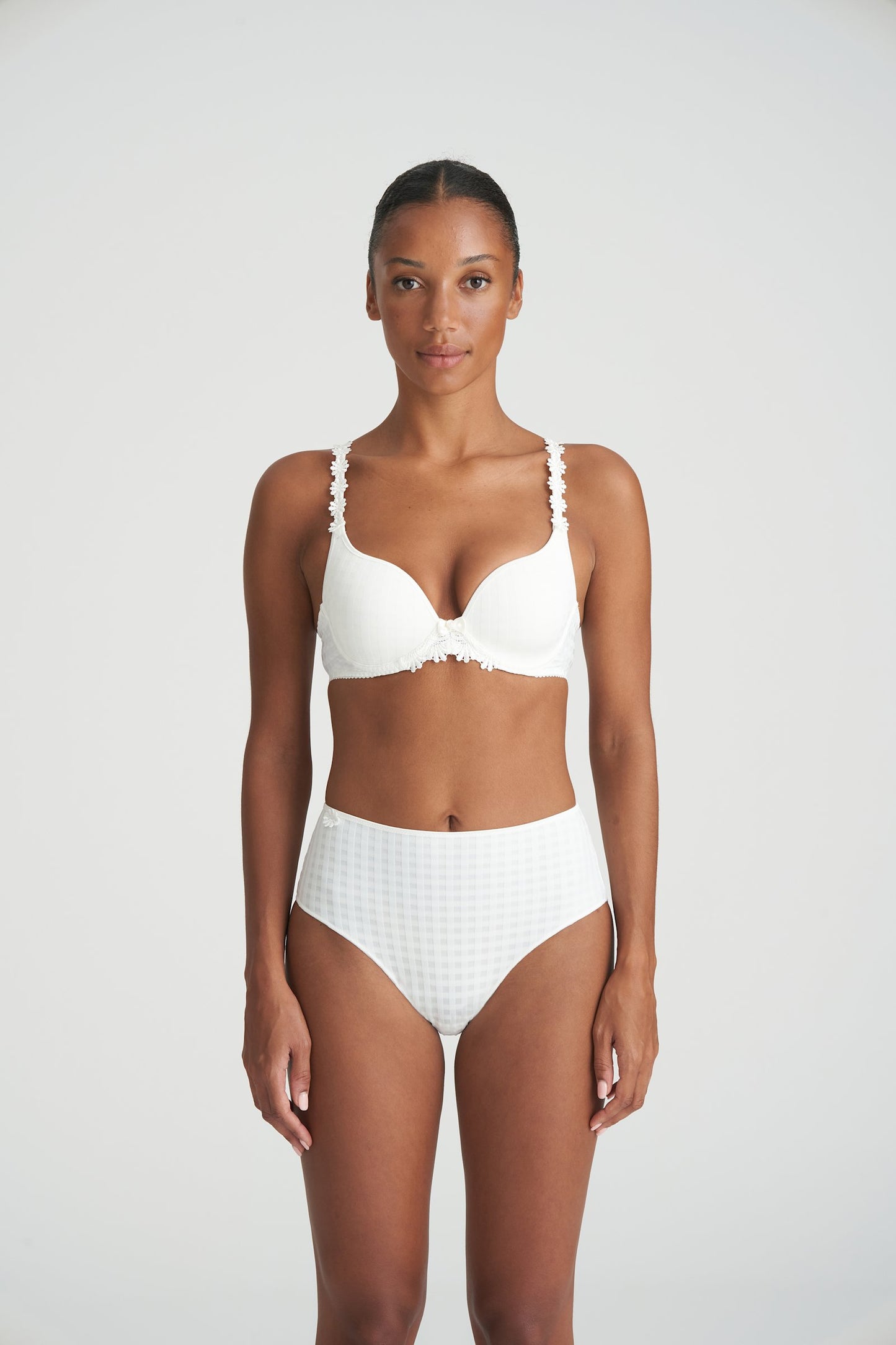 Marie Jo Avero Full Cup Bra styled on model in Natural