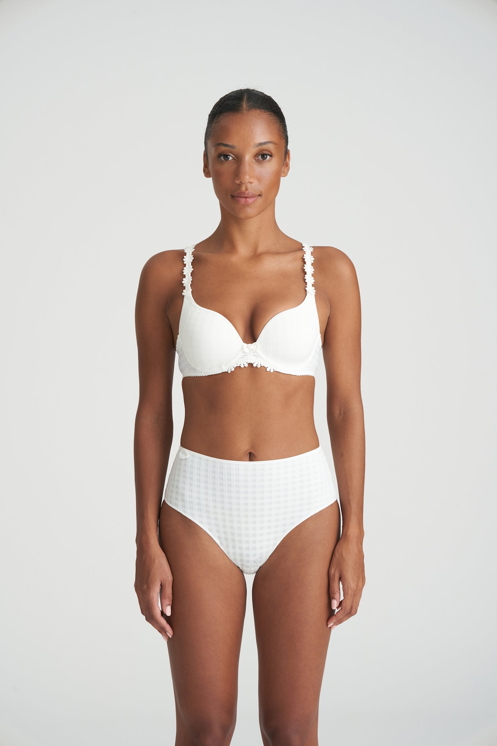 Marie Jo Avero Full Cup Bra styled on model in Natural