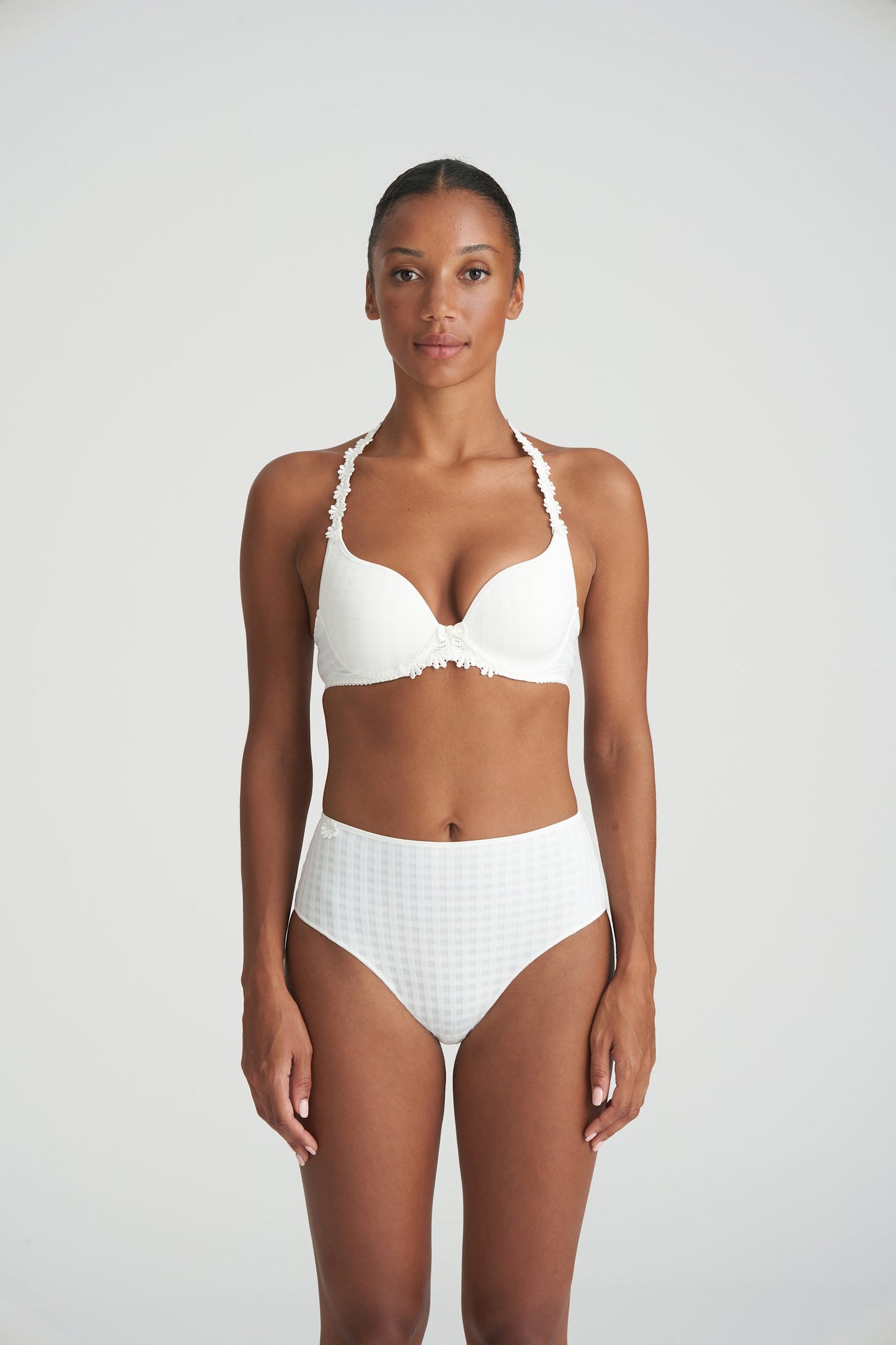 Marie Jo Avero Full Cup Bra styled on model in Natural