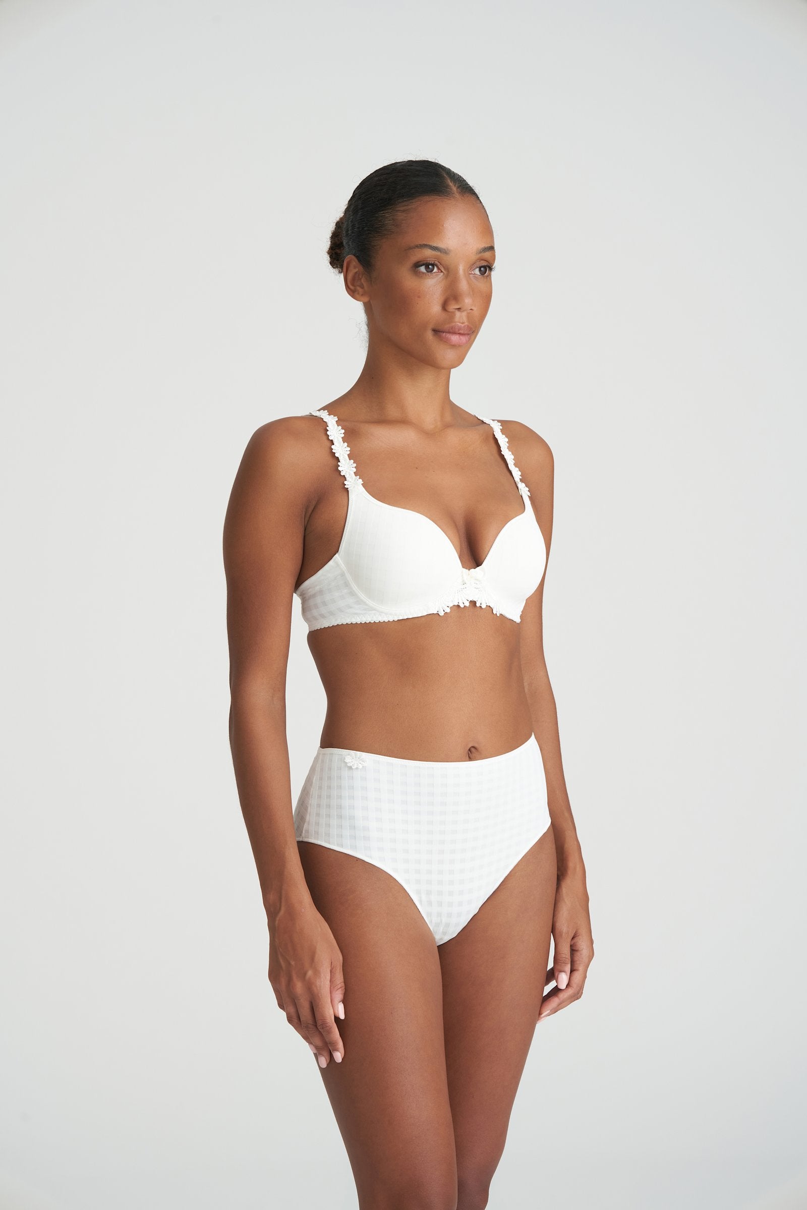 Marie Jo Avero Full Cup Bra styled on model in Natural