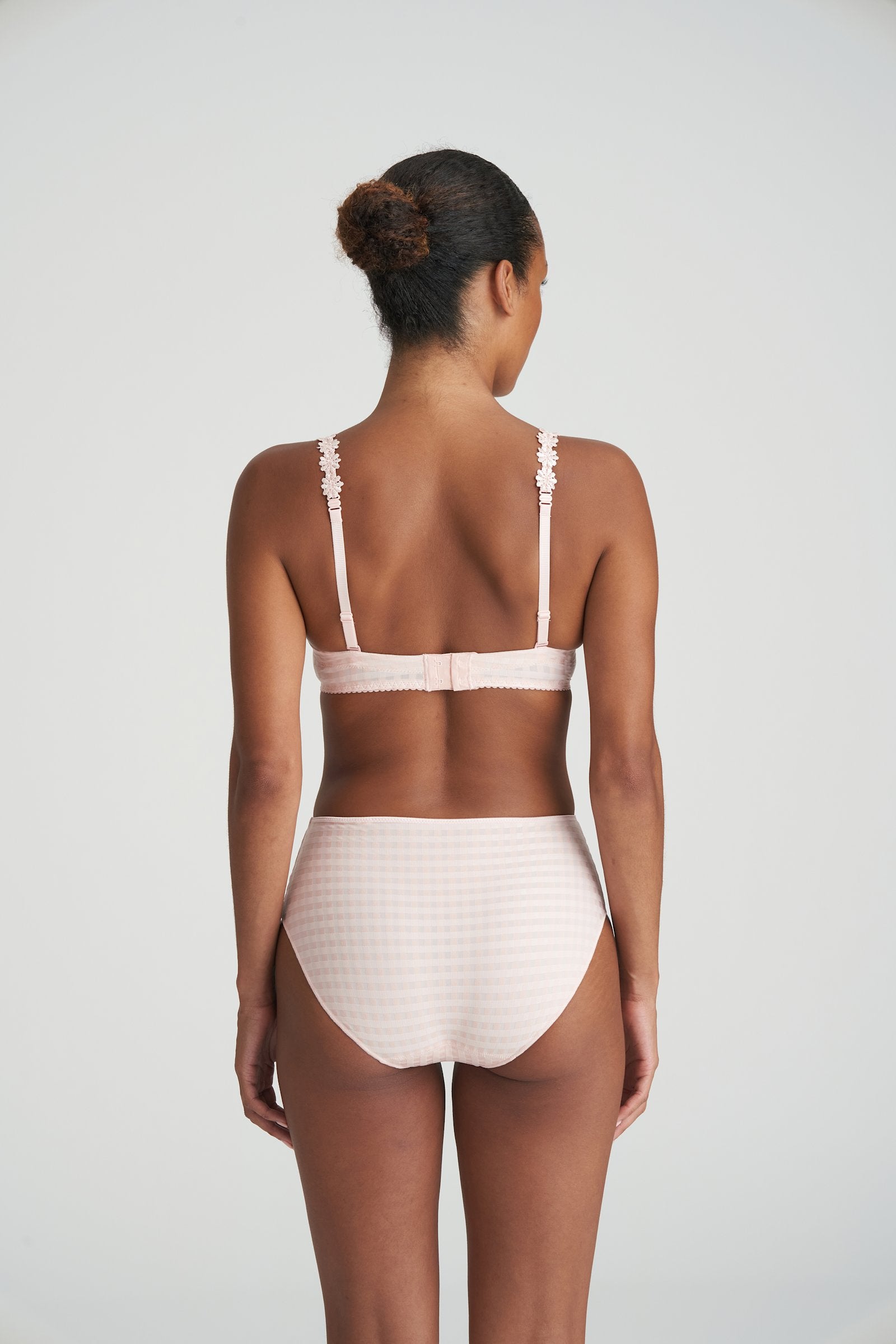 Marie Jo Avero Full Cup Bra styled on model in Pearly Pink