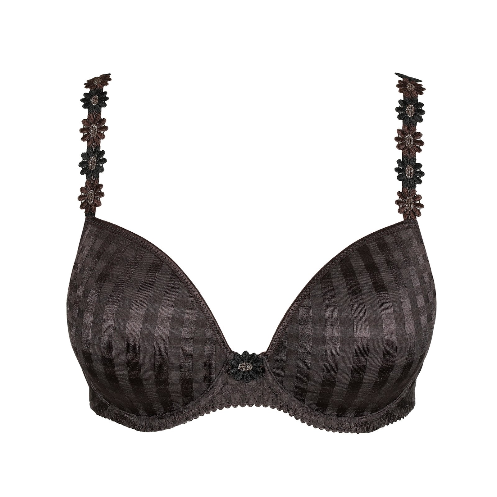 Marie Jo Avero Plunge Bra detail view in Sweet Chocolate