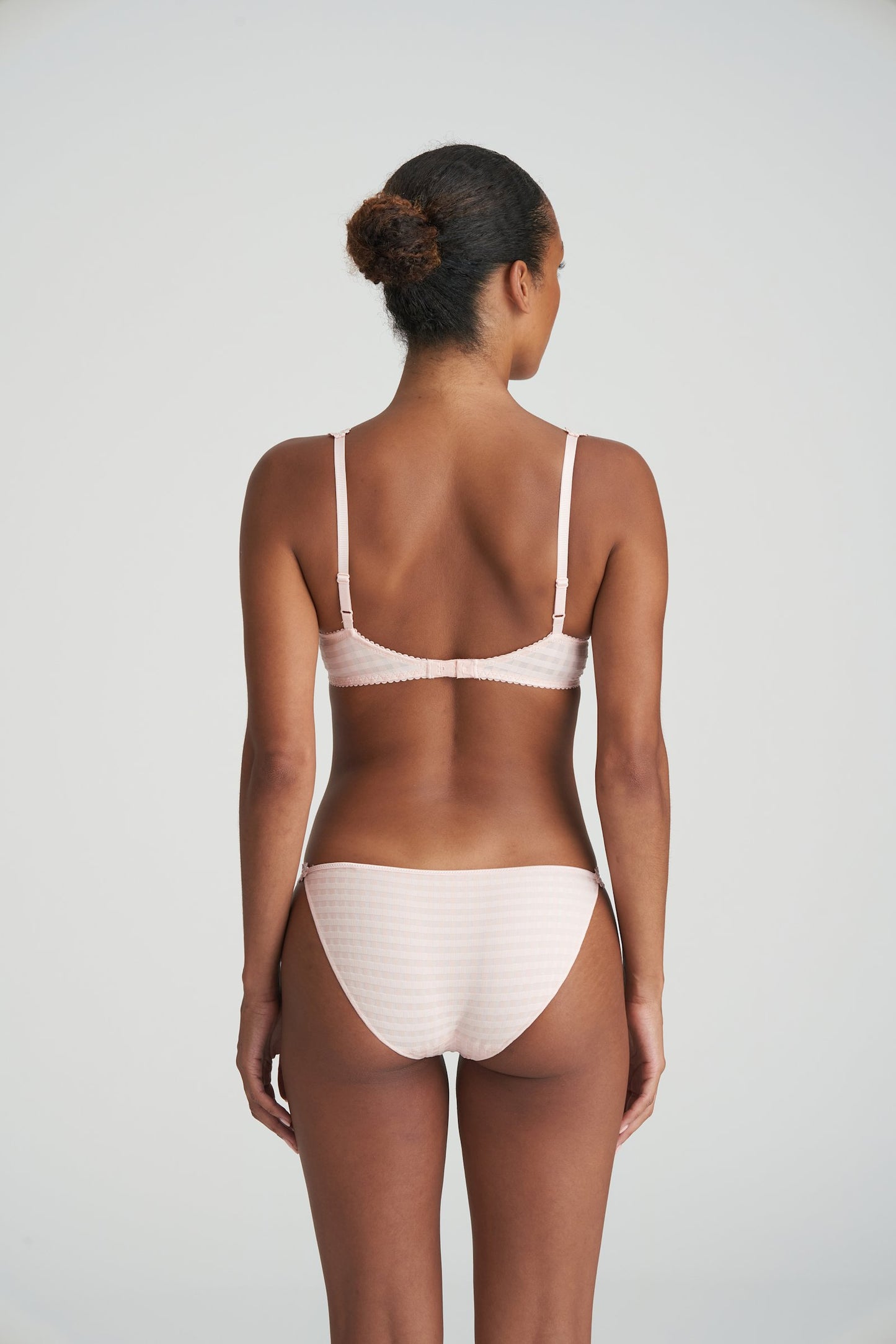 Marie Jo Avero Plunge Bra styled on model in Pearly Pink