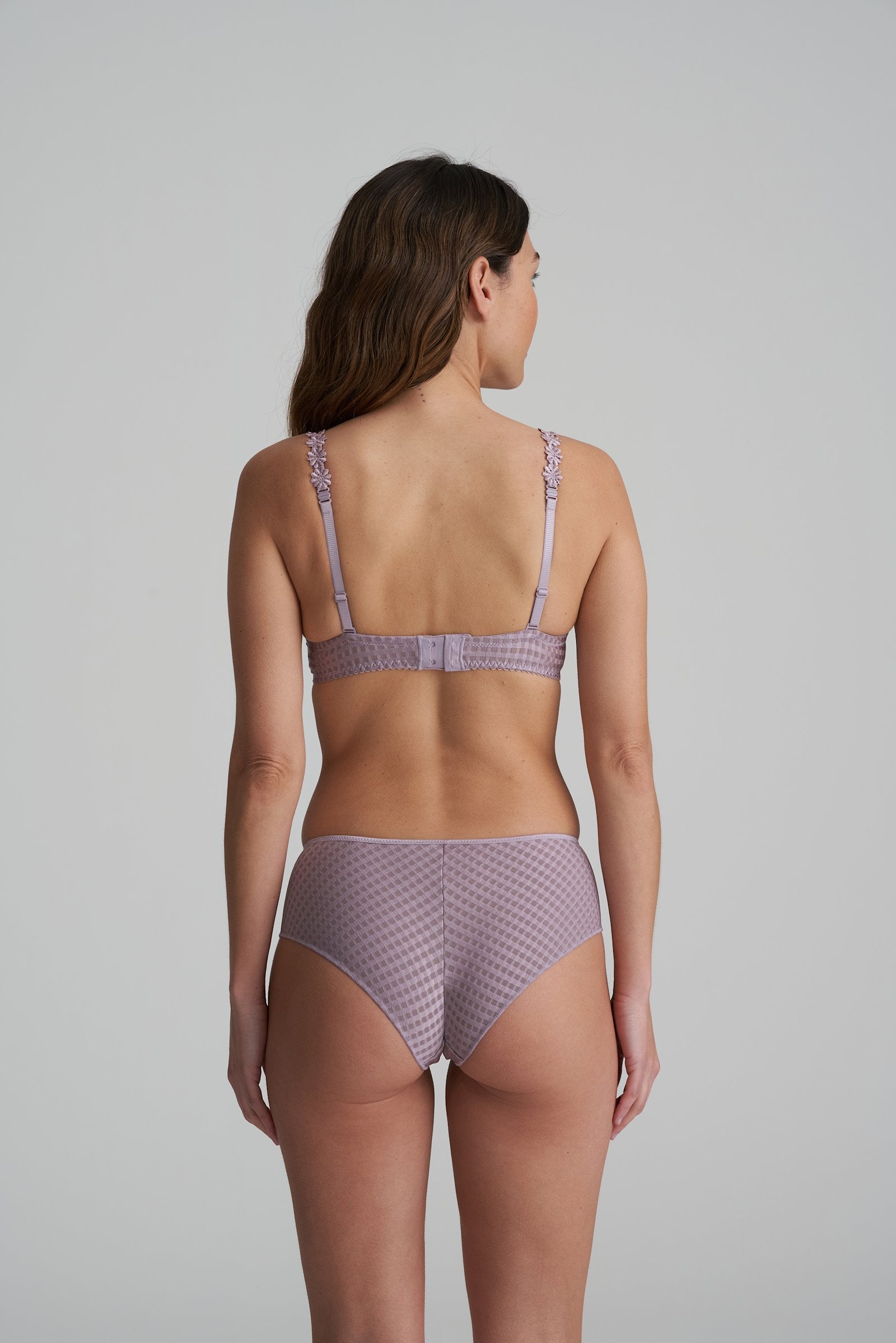 Marie Jo Avero Balcony Bra styled on model in Soft Sand