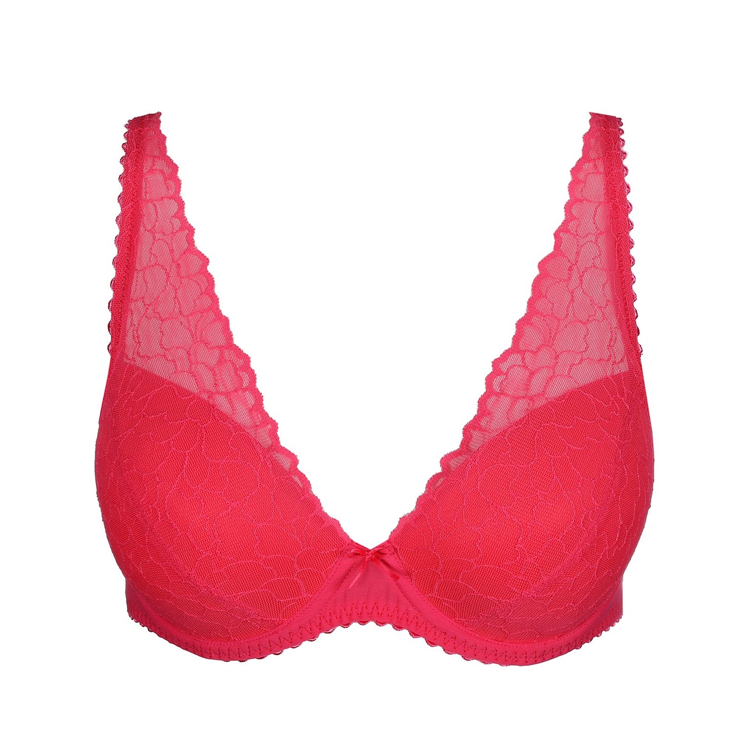 Marie Jo Azelie Padded Plunge Bra detail view in Raspberry