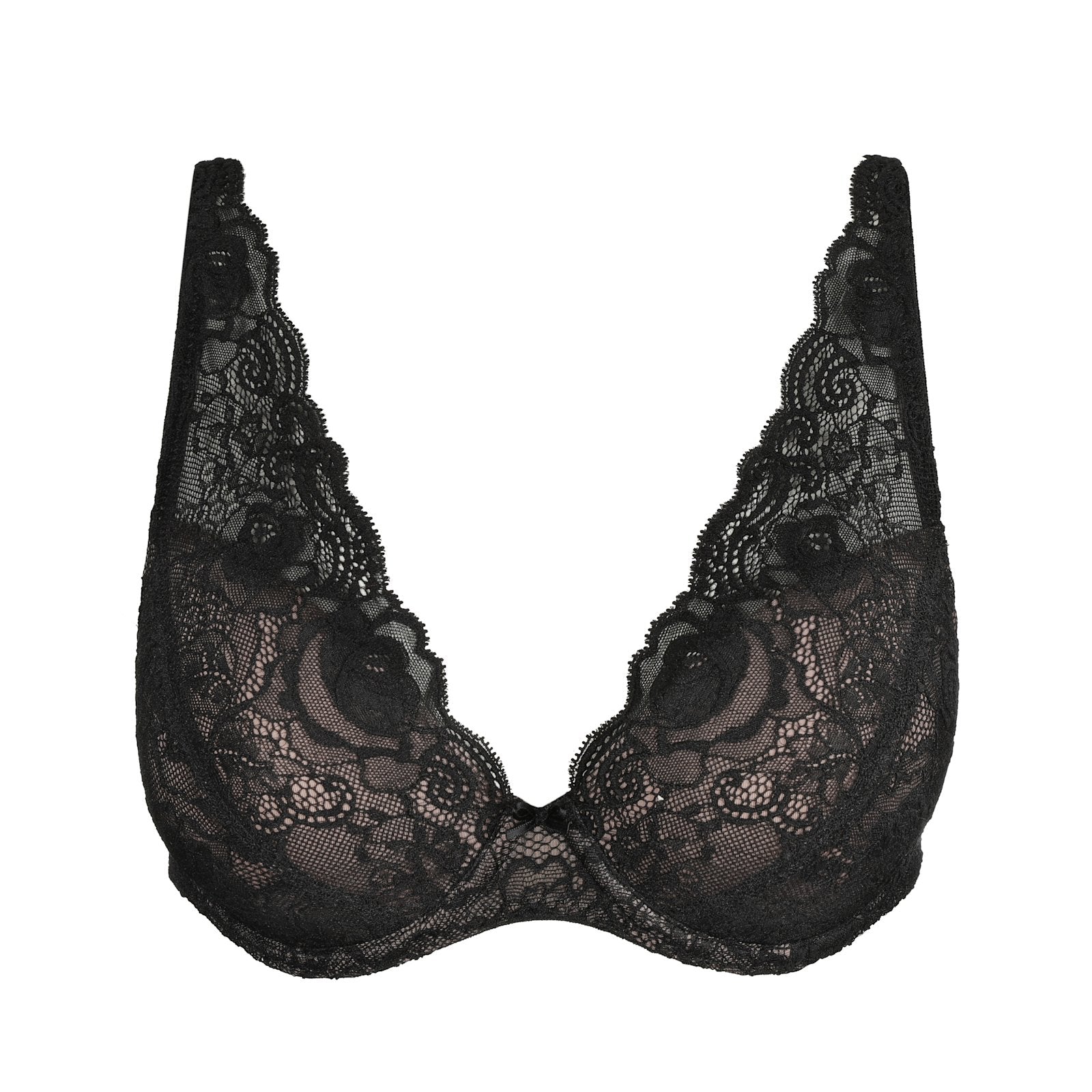 Marie Jo Cyrile Padded Plunge Bra detail view in Black