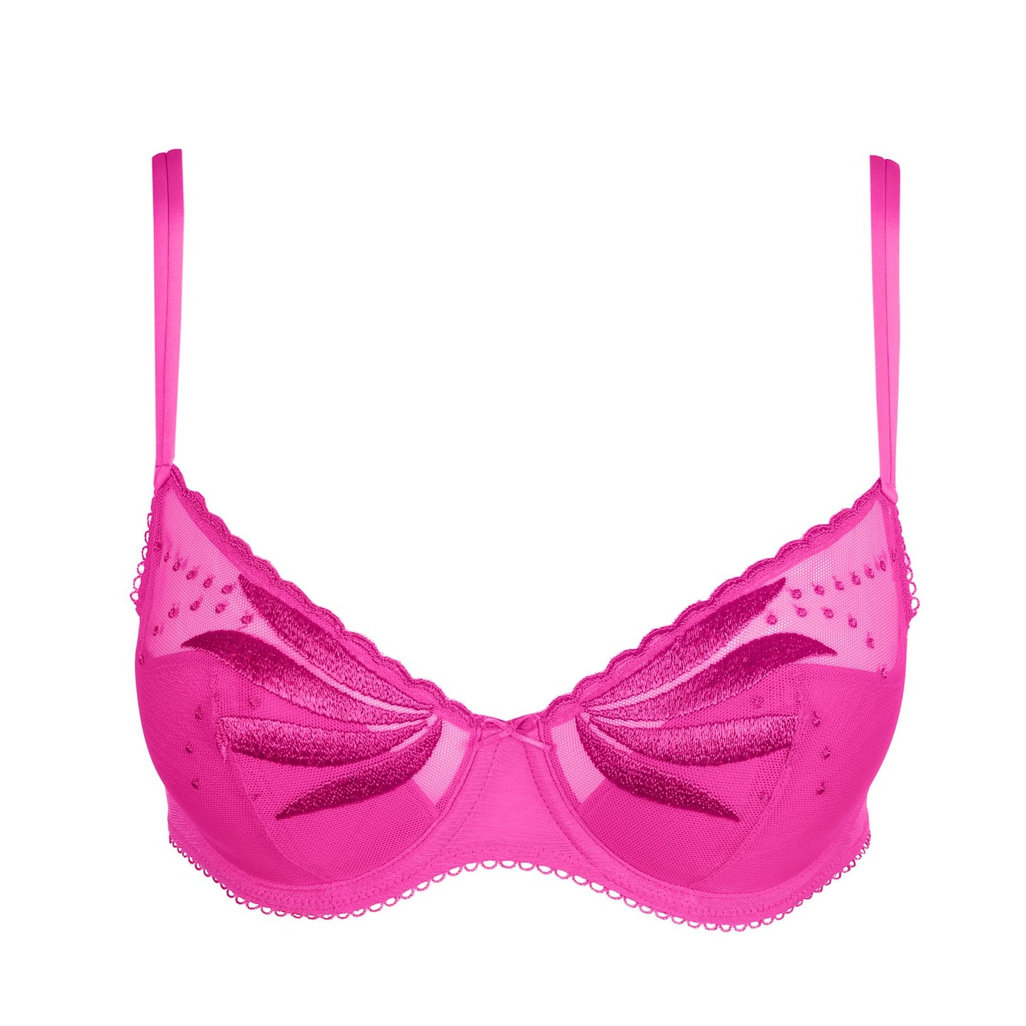 Marie Jo Etoile Padded Plunge Bra detail view in Cactus Flower