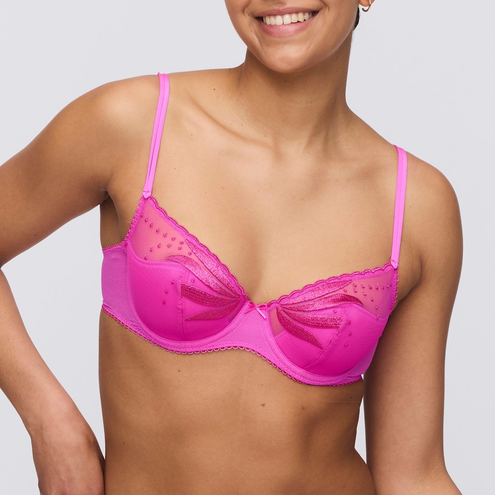 Marie Jo Etoile Padded Plunge Bra front view in Cactus Flower