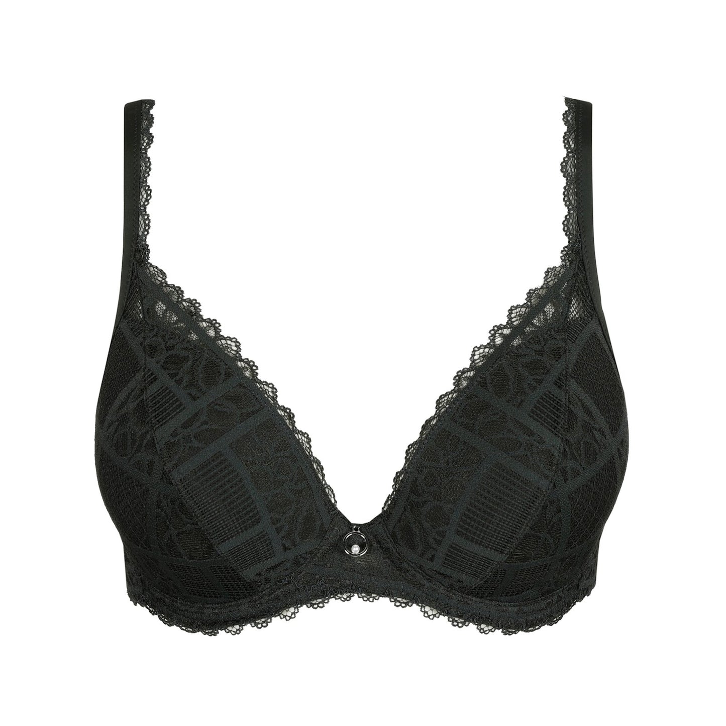 Marie Jo Jadei Padded Plunge Bra detail view in Deep Forest