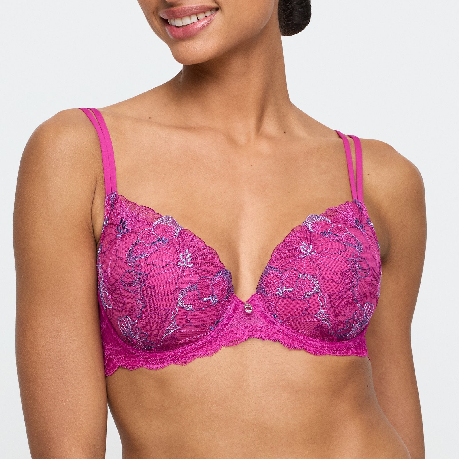 Marie Jo Noemy Padded Heartshape Bra front view in Fuchsia Fiesta