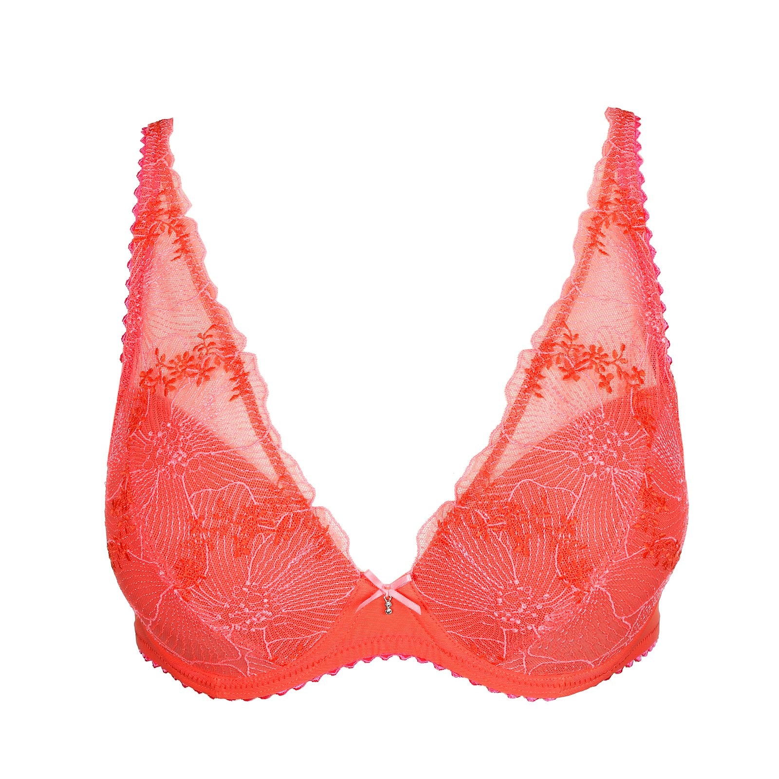 Marie Jo Solene Padded Plunge Bra detail view in Pamplemousse