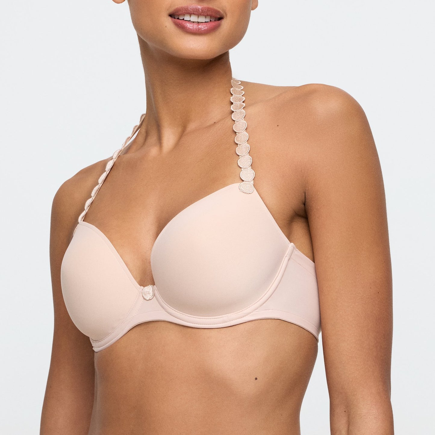 Marie Jo Tom Plunge Bra detail view in Caffé Latte