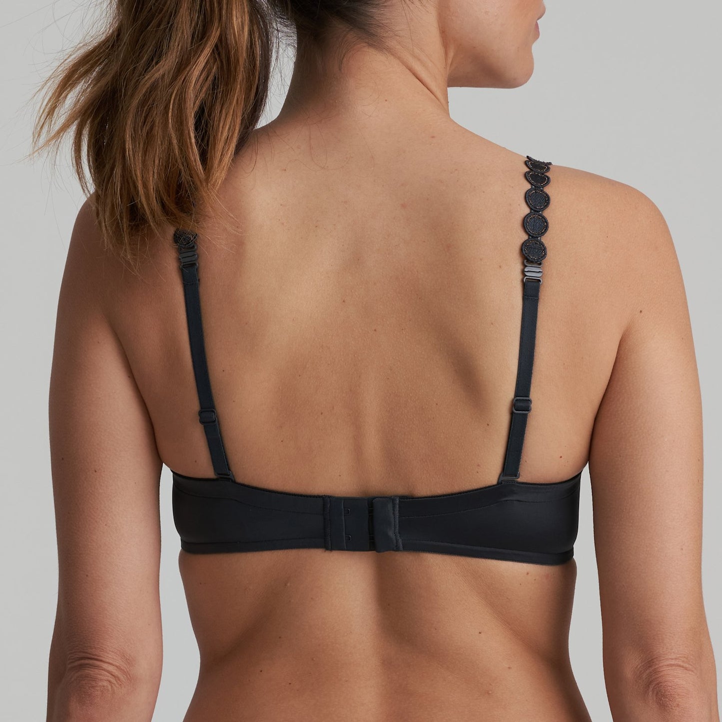 Marie Jo Tom Plunge Bra detail view in Graphite Grey