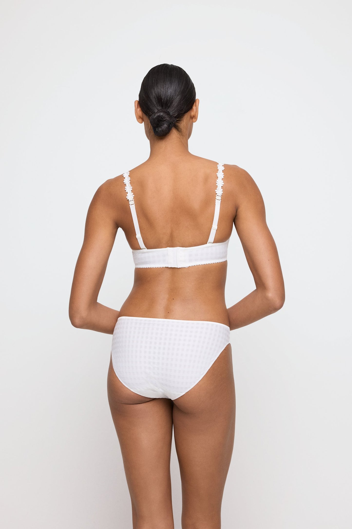 Marie Jo Avero Balcony Bra styled on model in Natural