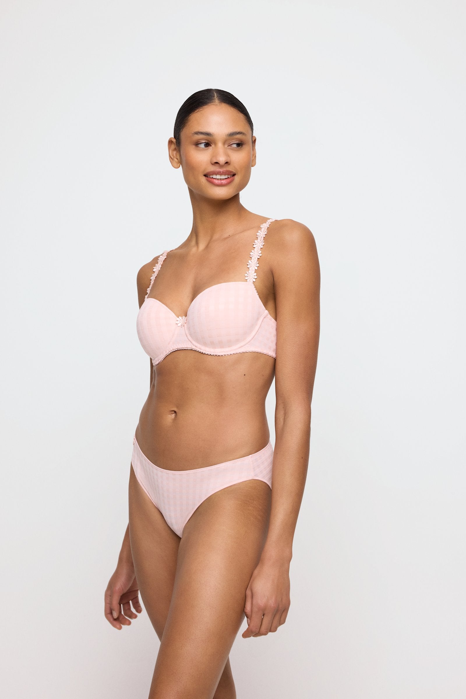 Marie Jo Avero Brief styled on model in Pearly Pink