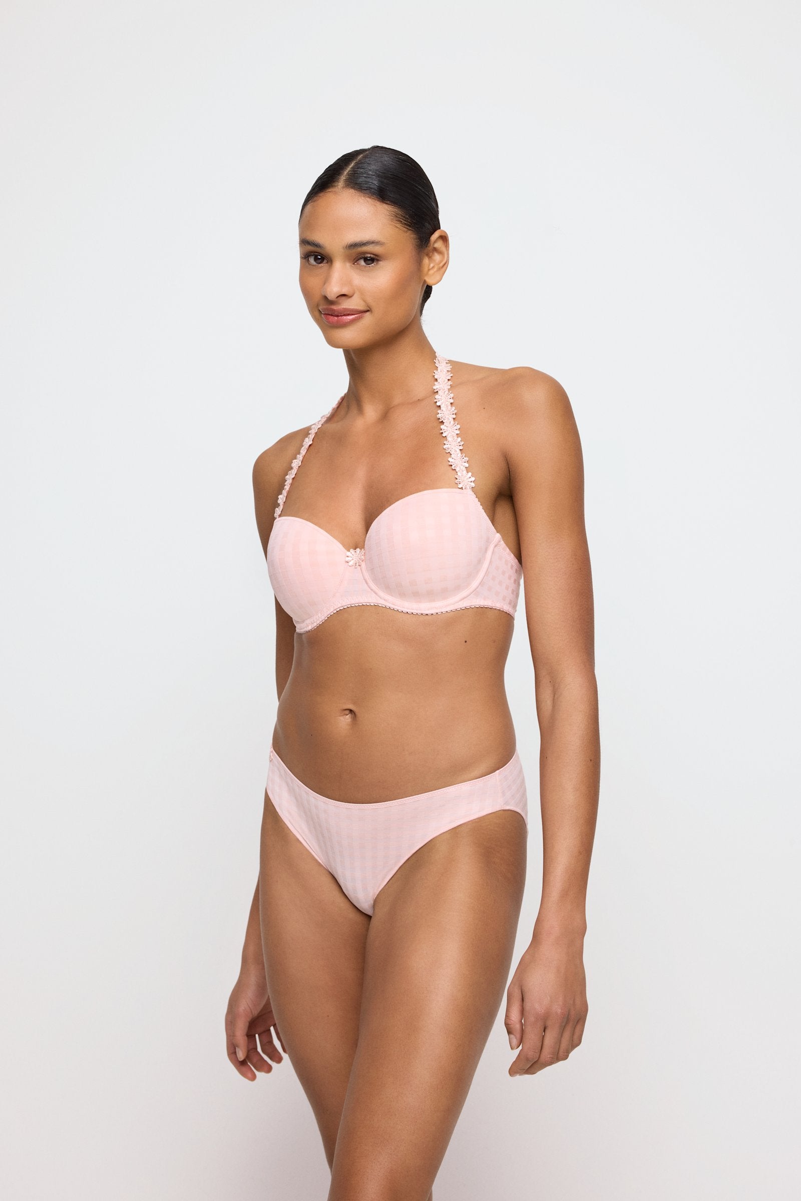 Marie Jo Avero Brief styled on model in Pearly Pink