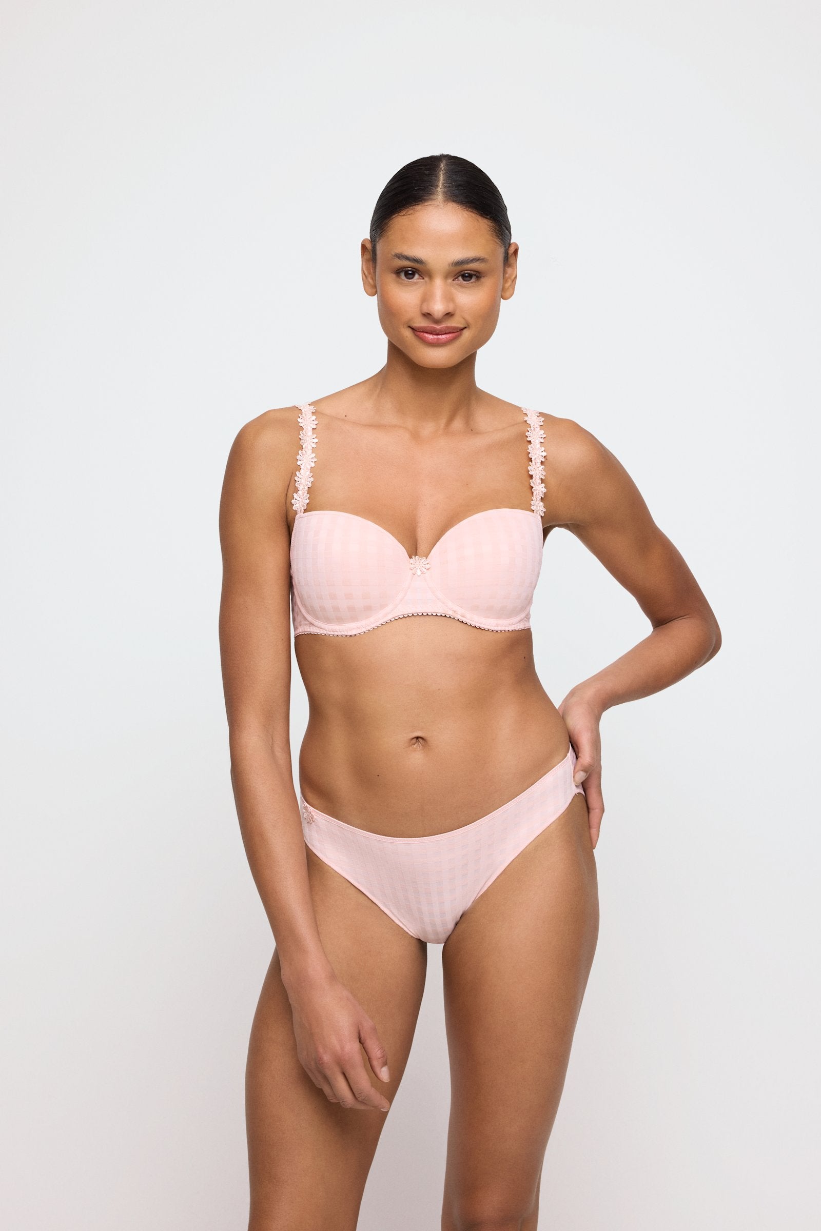 Marie Jo Avero Brief styled on model in Pearly Pink