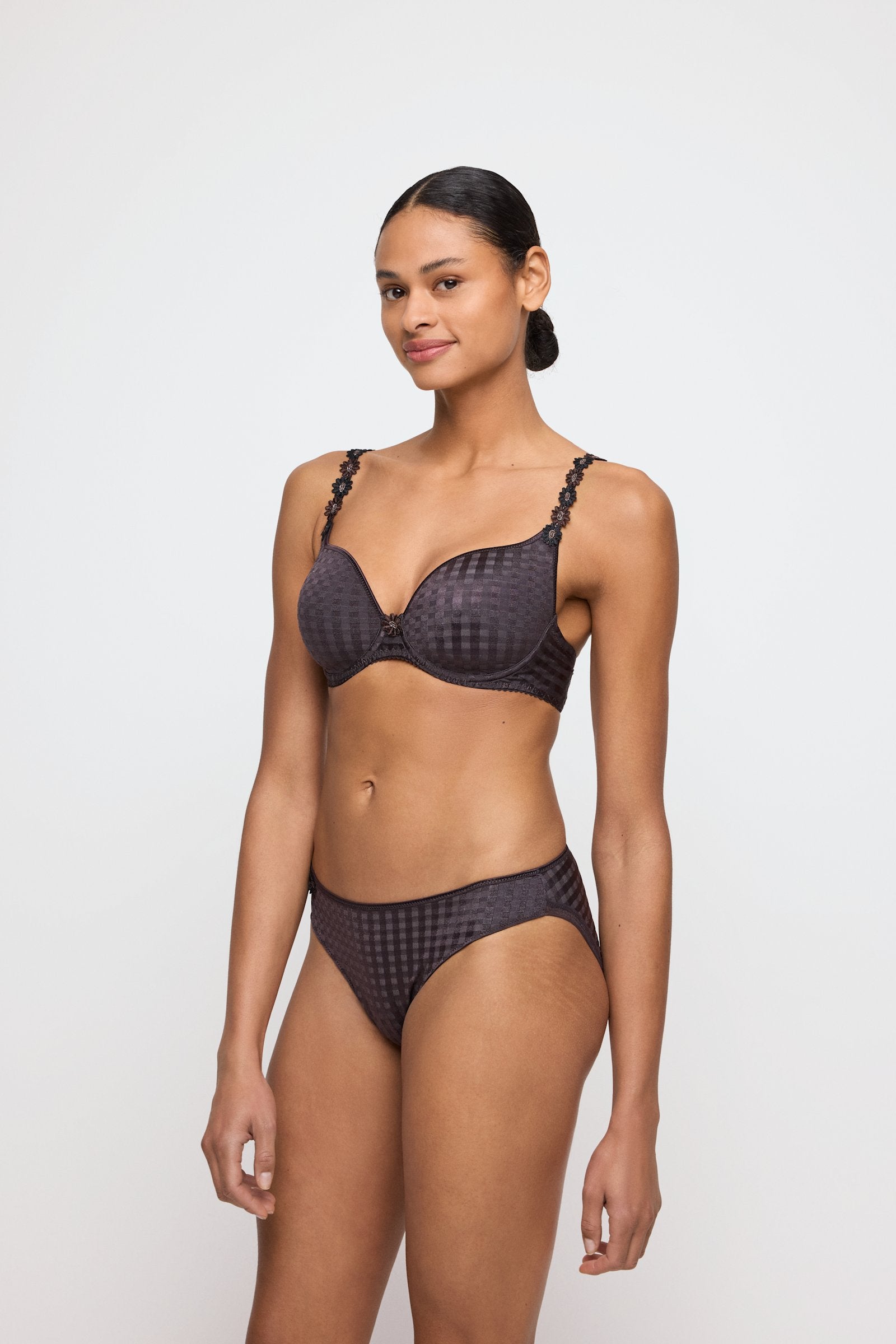 Marie Jo Avero Full Cup Bra styled on model in Sweet Chocolate