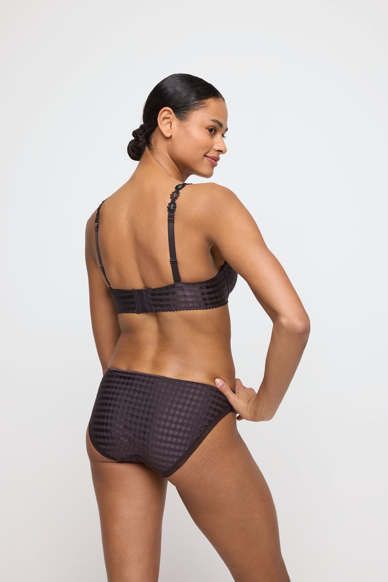 Marie Jo Avero Full Cup Bra styled on model in Sweet Chocolate